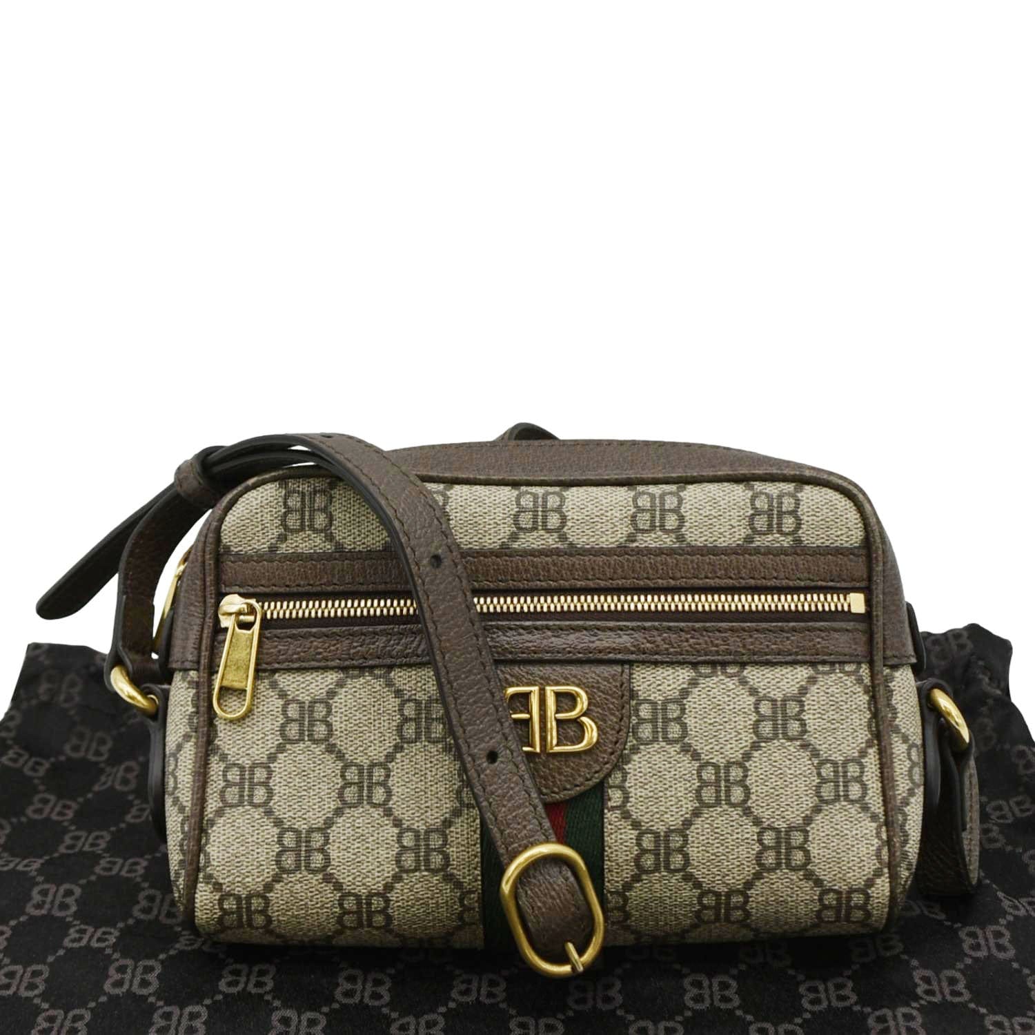 Gucci The Hacker Project Web Bb Supreme Camera Beige Shoulder Bag