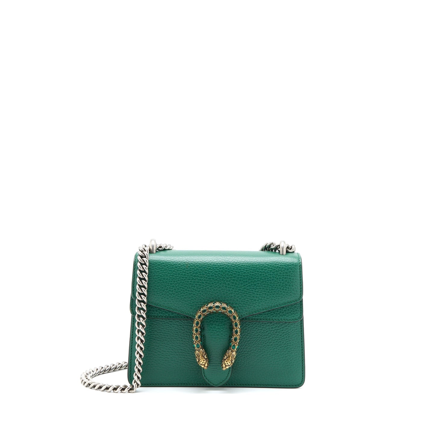 Gucci Dionysus Calfskin Ruthenium Hardware Handbag Green Travel Bag