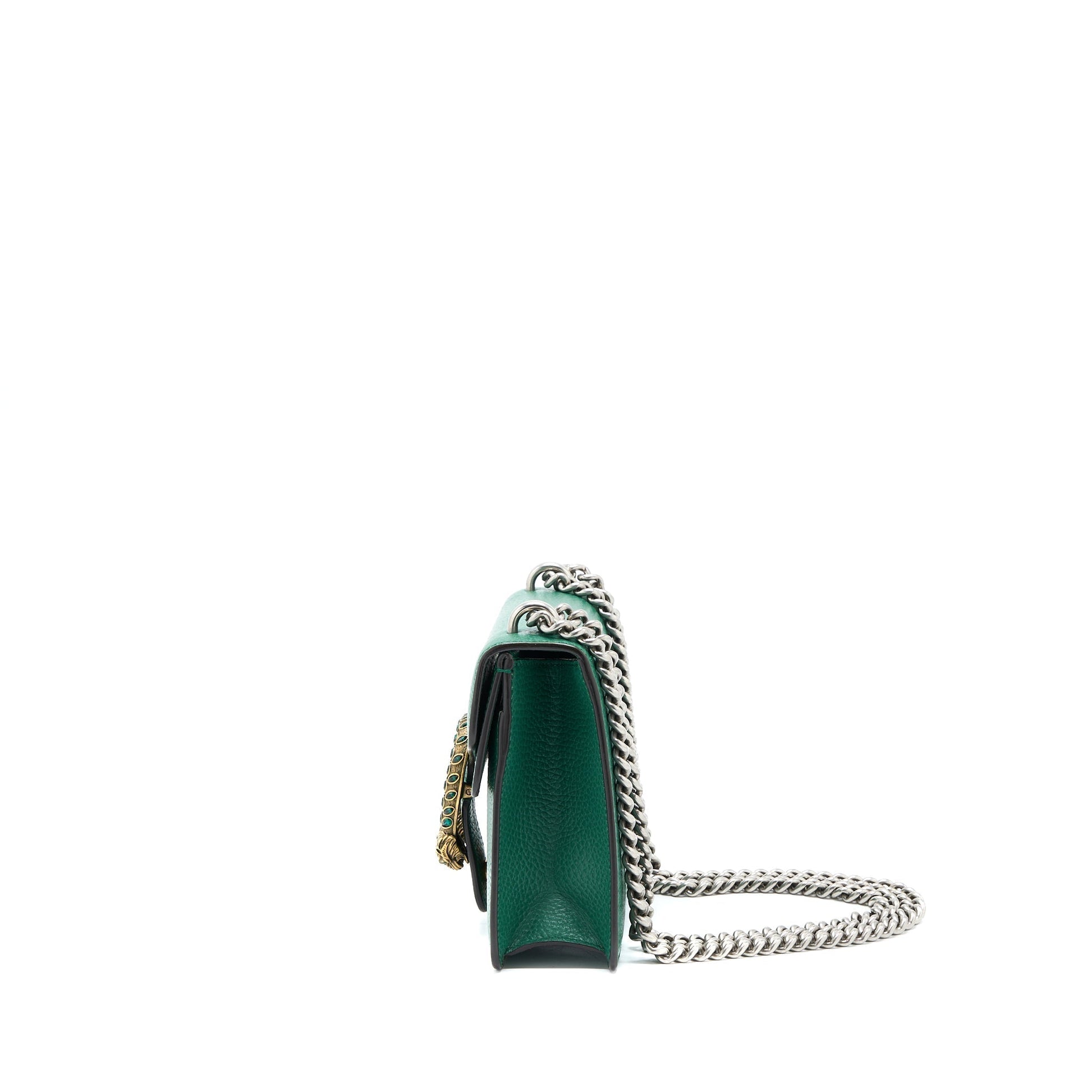 Gucci Dionysus Calfskin Ruthenium Hardware Handbag Green Travel Bag