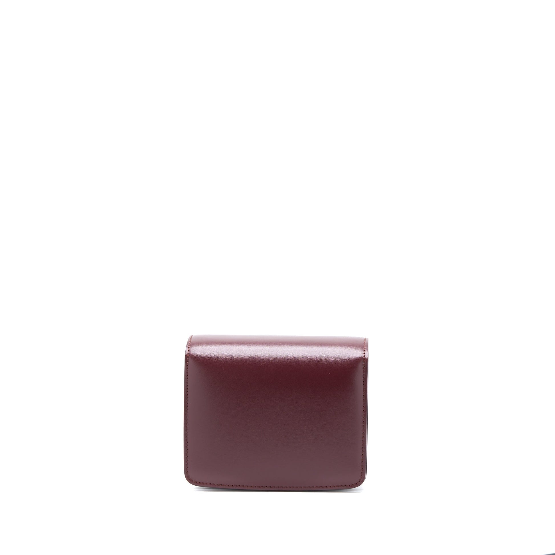 Celine Box Calfskin Burgundy Handbag Mini Travel Bag