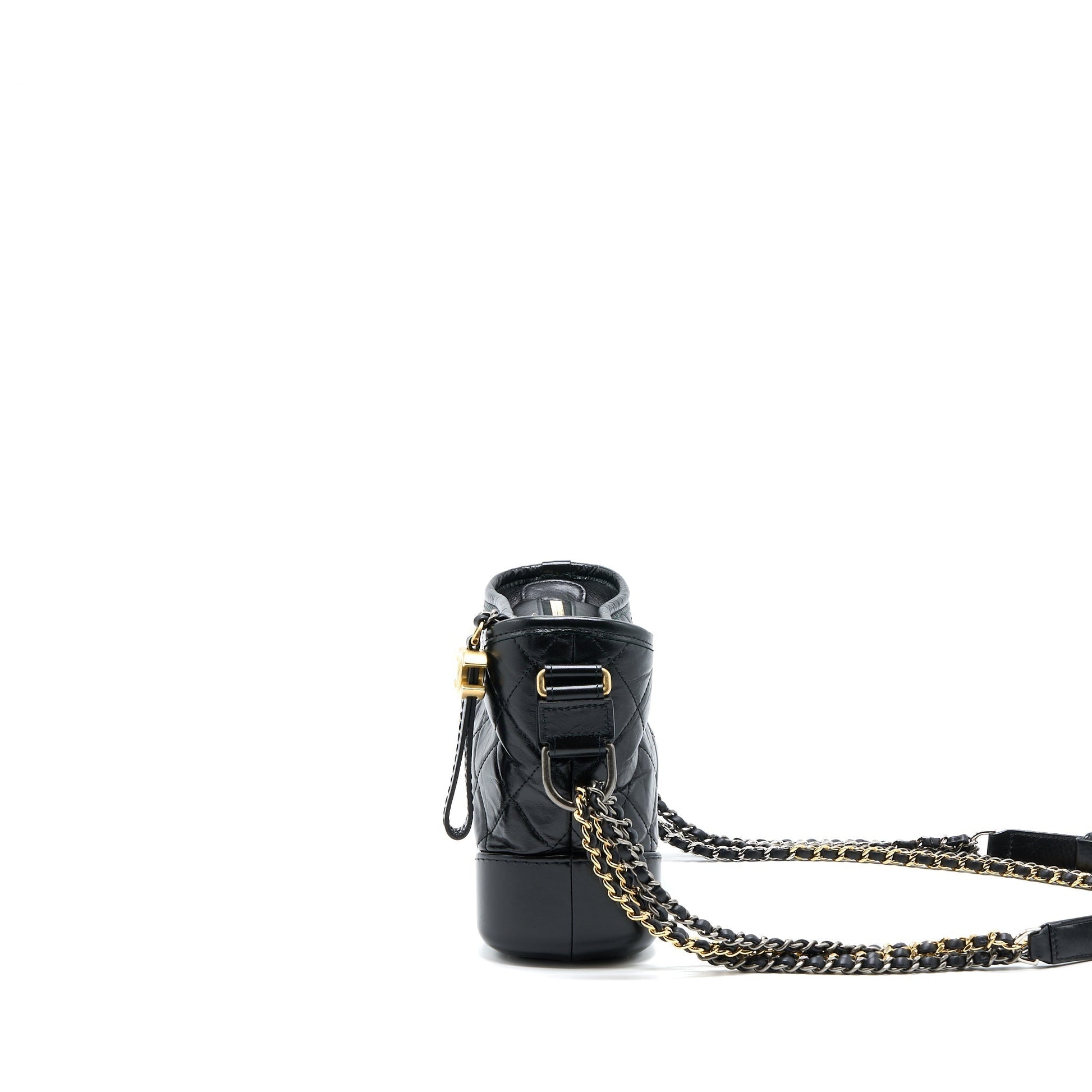 Chanel Gabrielle Hobo Calfskin Hardware Multicolor Multicolour Black Small Shoulder Bag