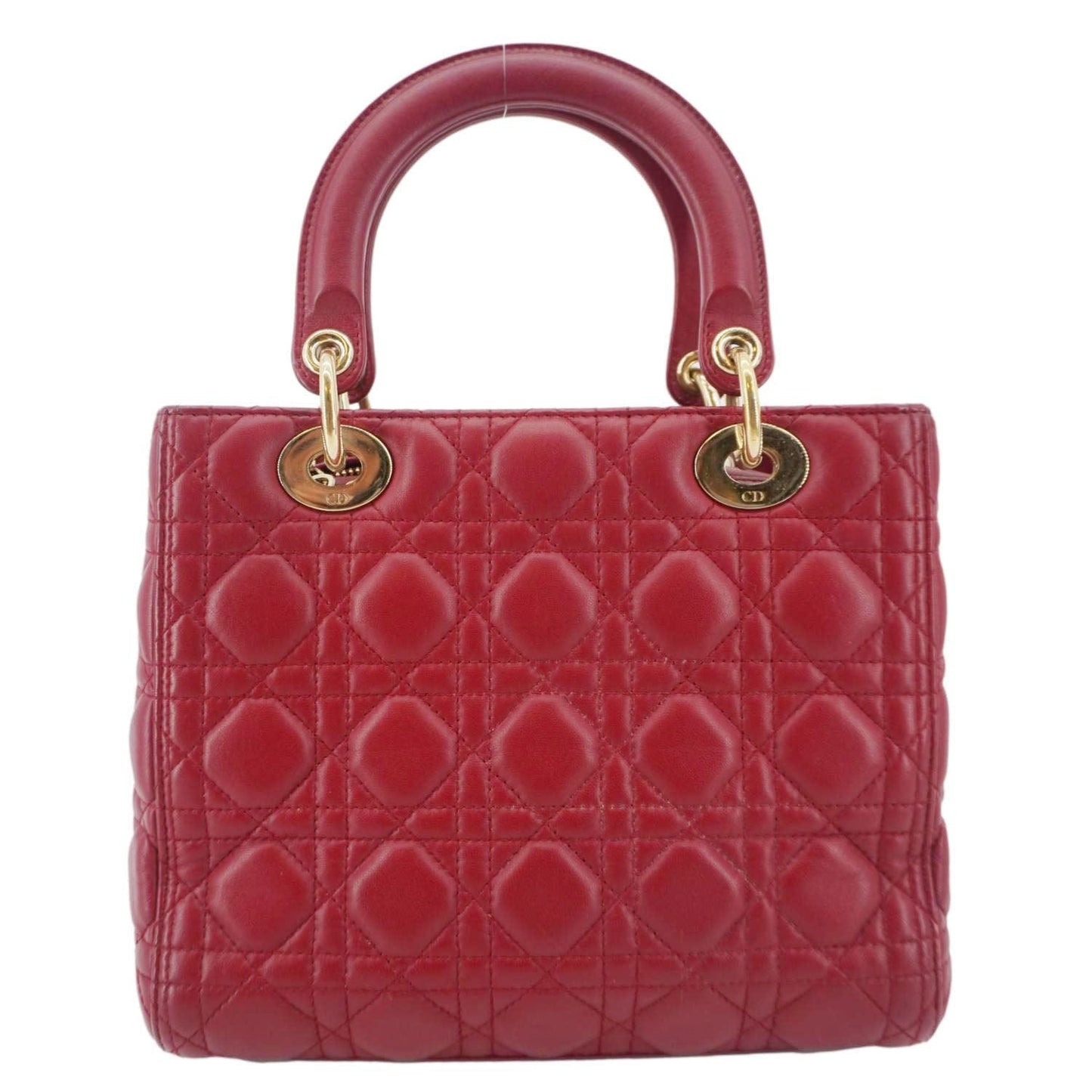 Dior Lady Cannage Crossbody Bag Leather Red