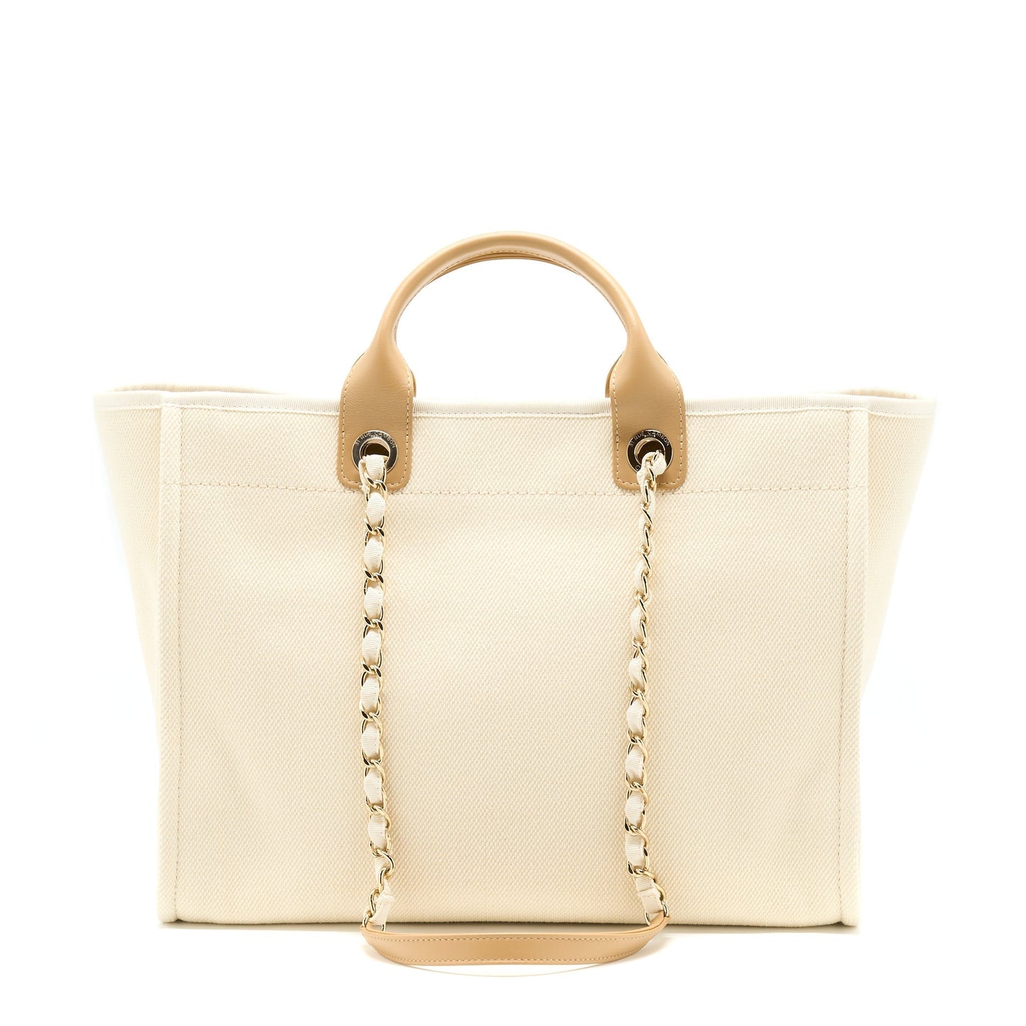 Chanel Deauville Pearl GHW Canvas Tote Bag