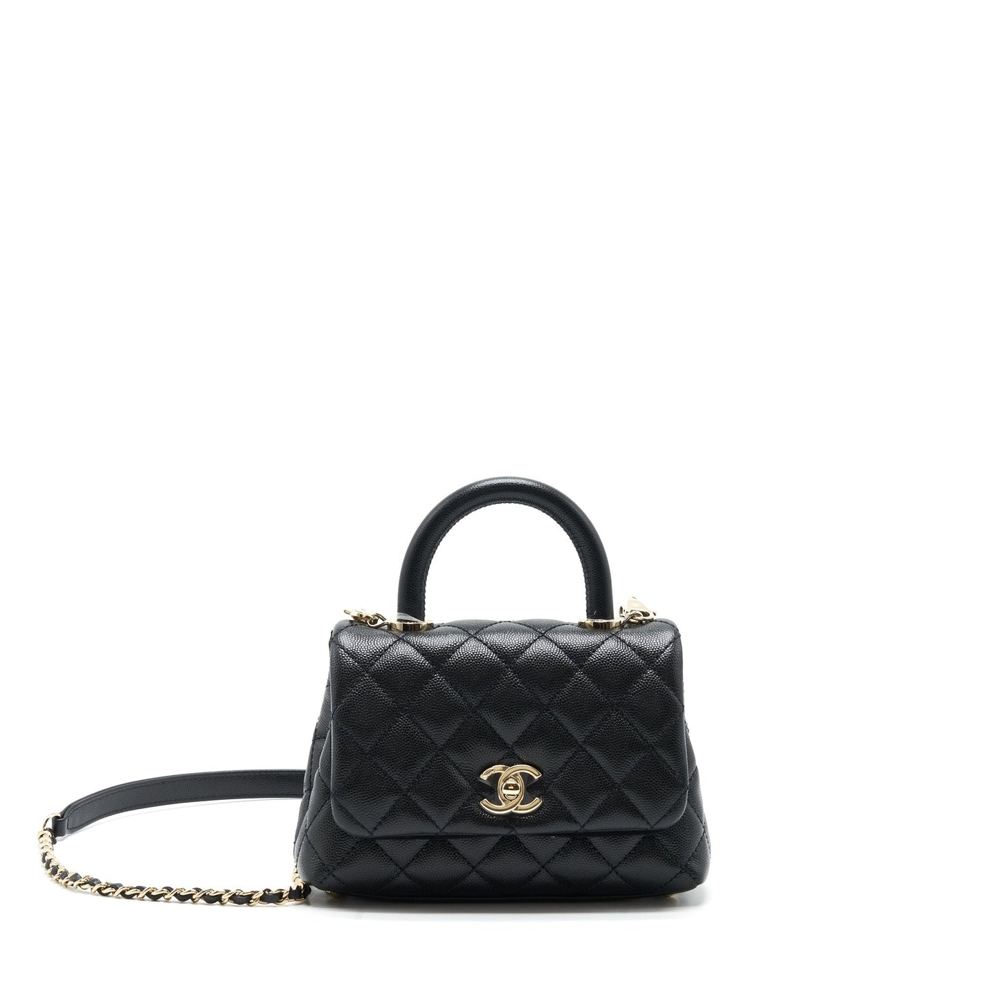 Chanel coco handle 20cm Caviar LGHW Black Mini Bag