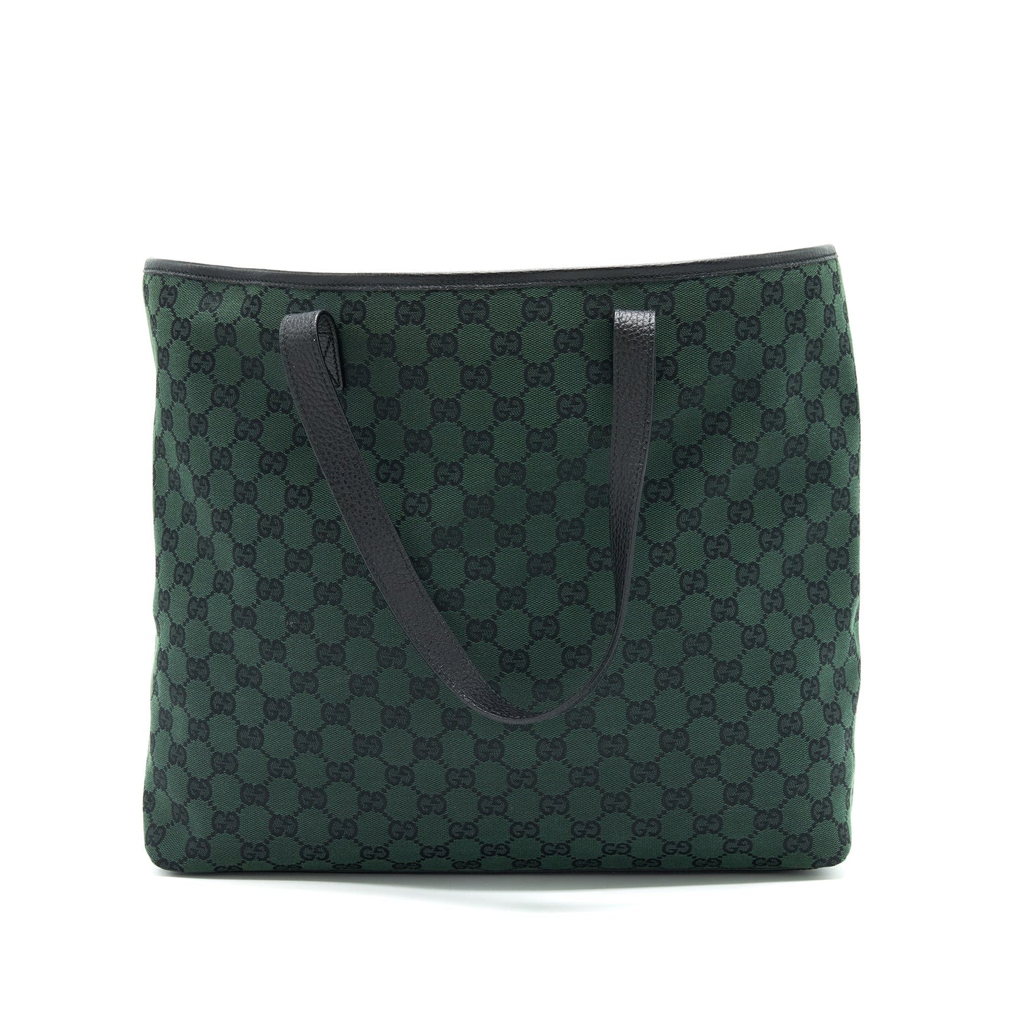 Gucci Shopping Bag Dark Canvas Black Travel Bag