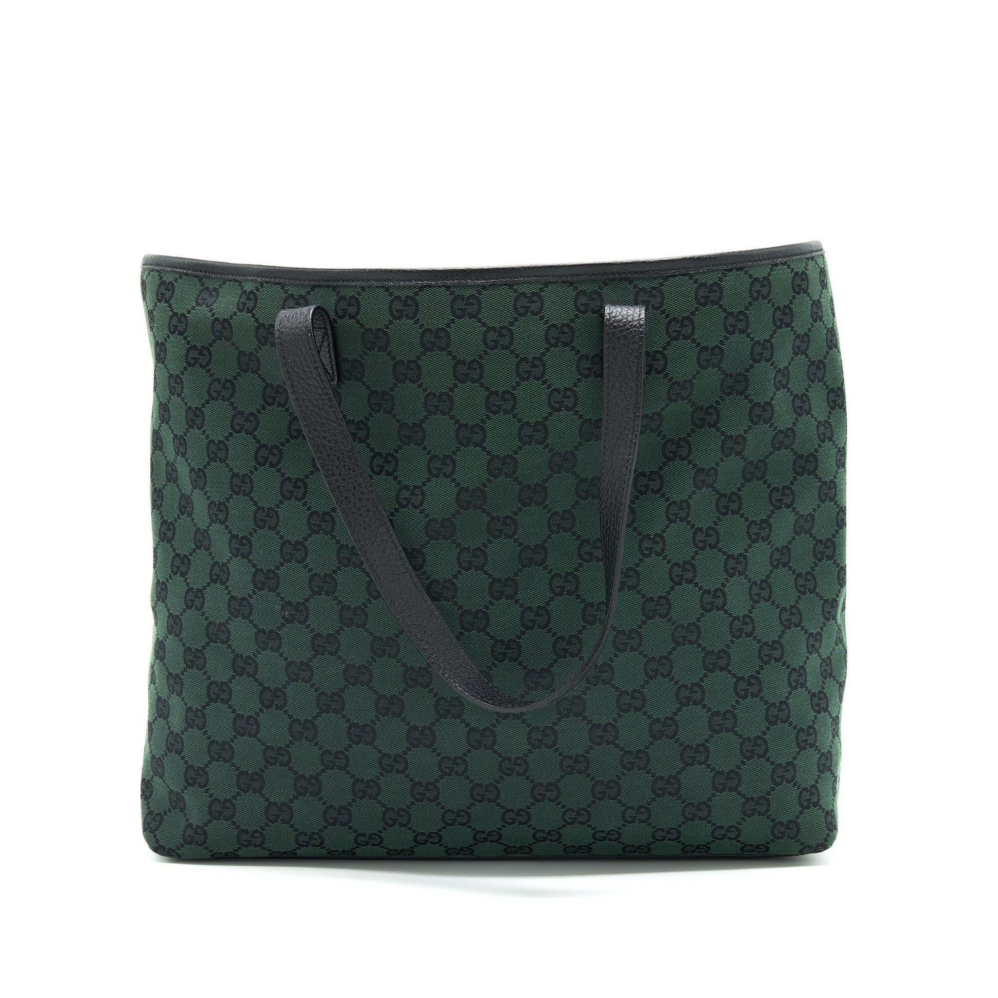 Gucci Shopping Bag Dark Canvas Black Travel Bag