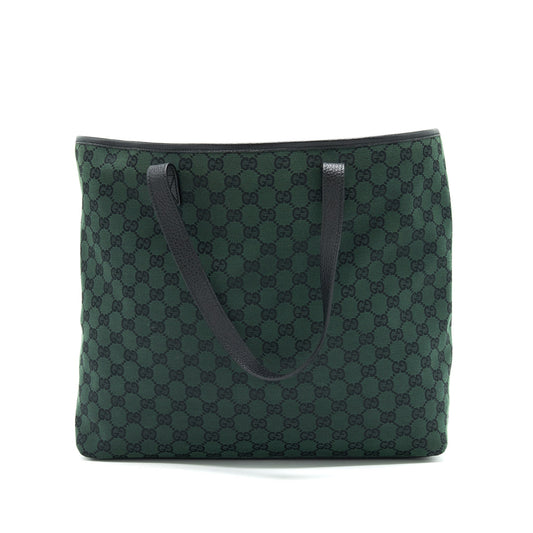 Gucci Shopping Bag Dark Canvas Black Travel Bag