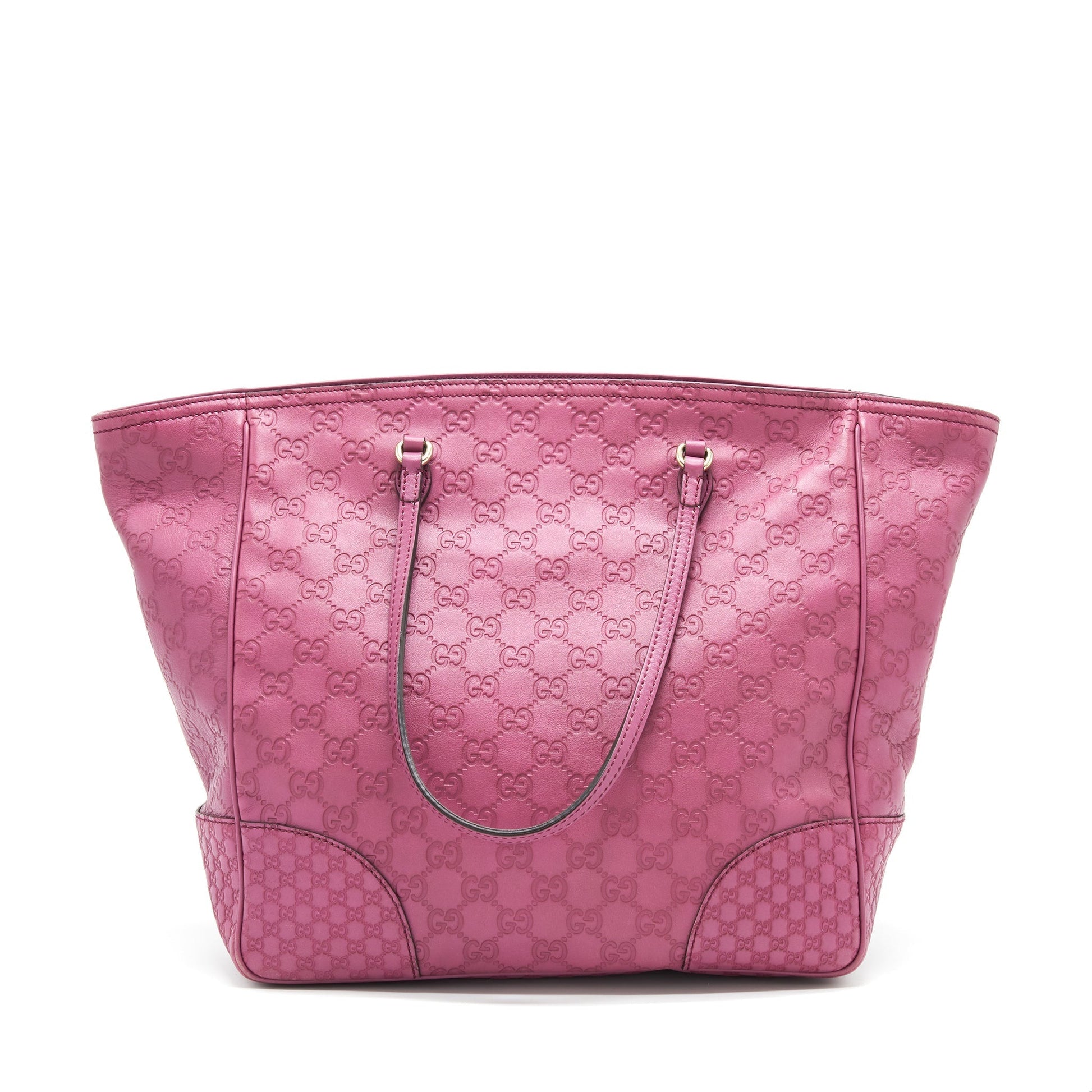 Gucci Shopping Tote Bag Raspberry Leather Pink
