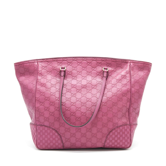 Gucci Shopping Tote Bag Raspberry Leather Pink