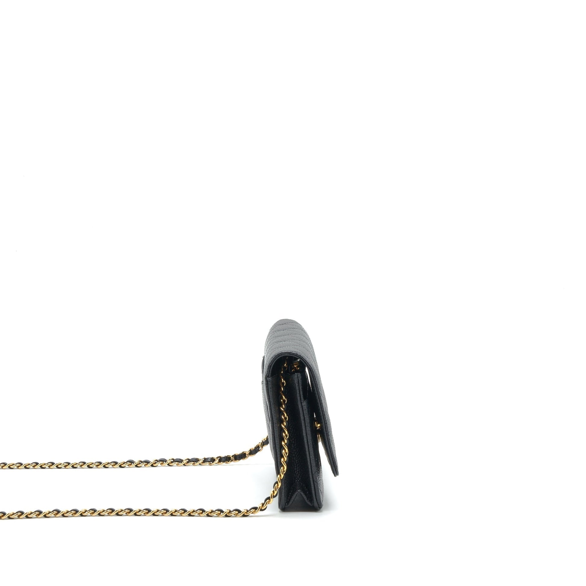 Chanel Classic On Caviar GHW Black Wallet Case Ghw 2