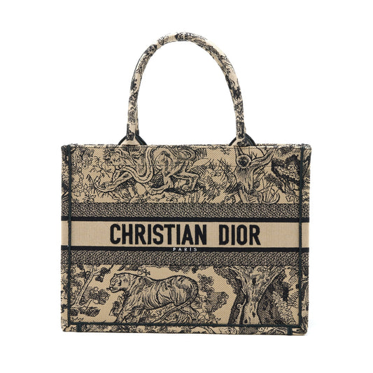 Dior Book Tote Toile De Joey Embroidery Handbag Beige Medium Tote Bag