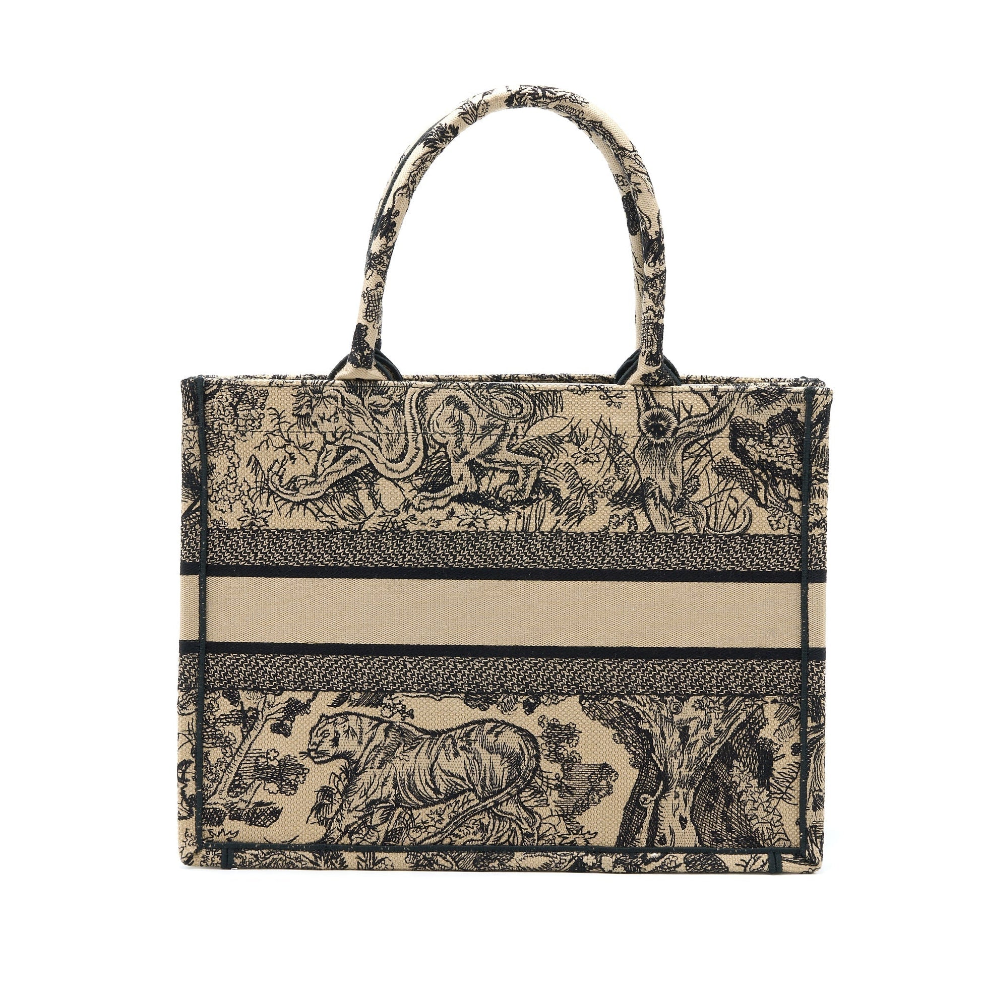 Dior Book Tote Toile De Joey Embroidery Handbag Beige Medium Tote Bag