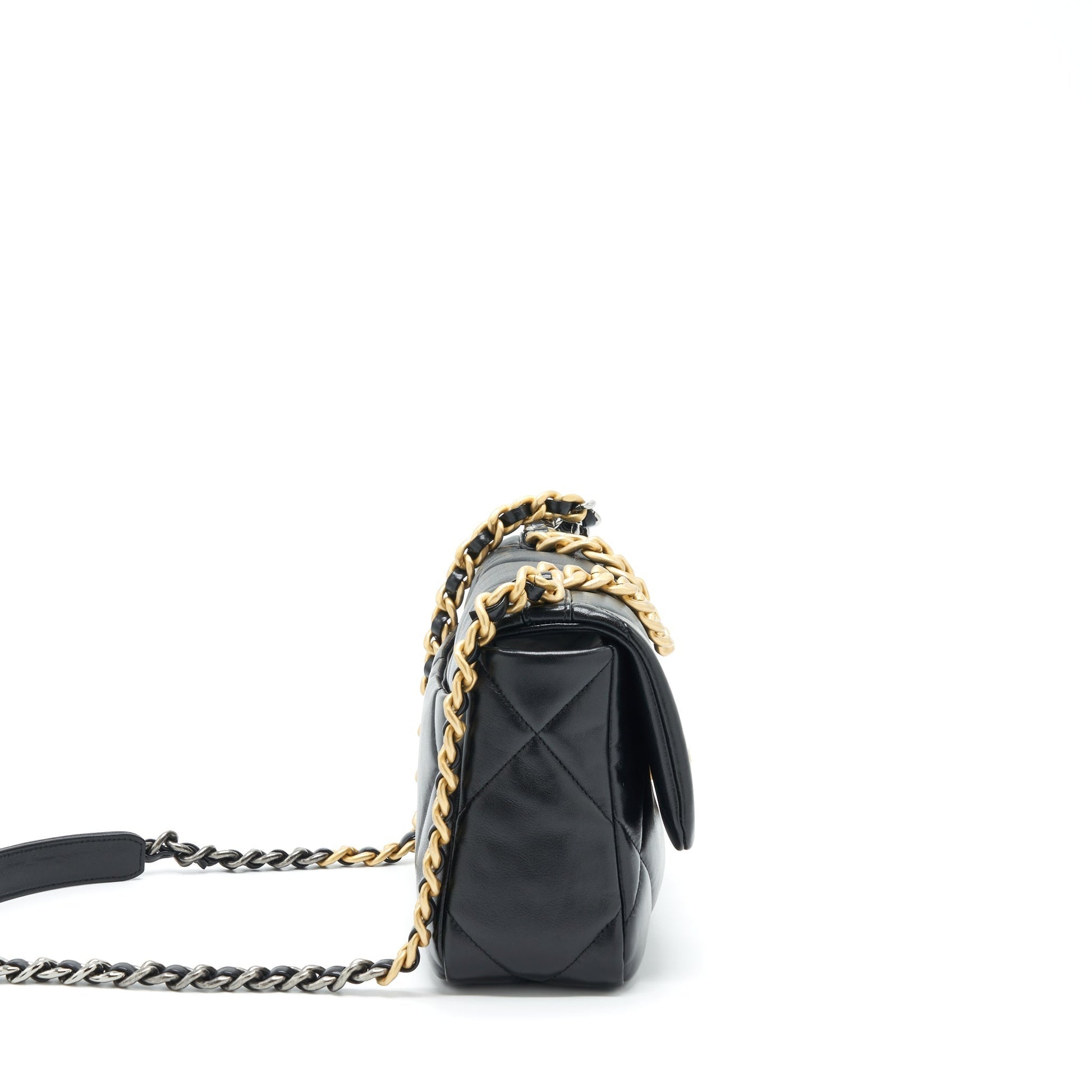 Chanel 19 Lambskin GHW Microchip Black Small Handbag Microchip 1