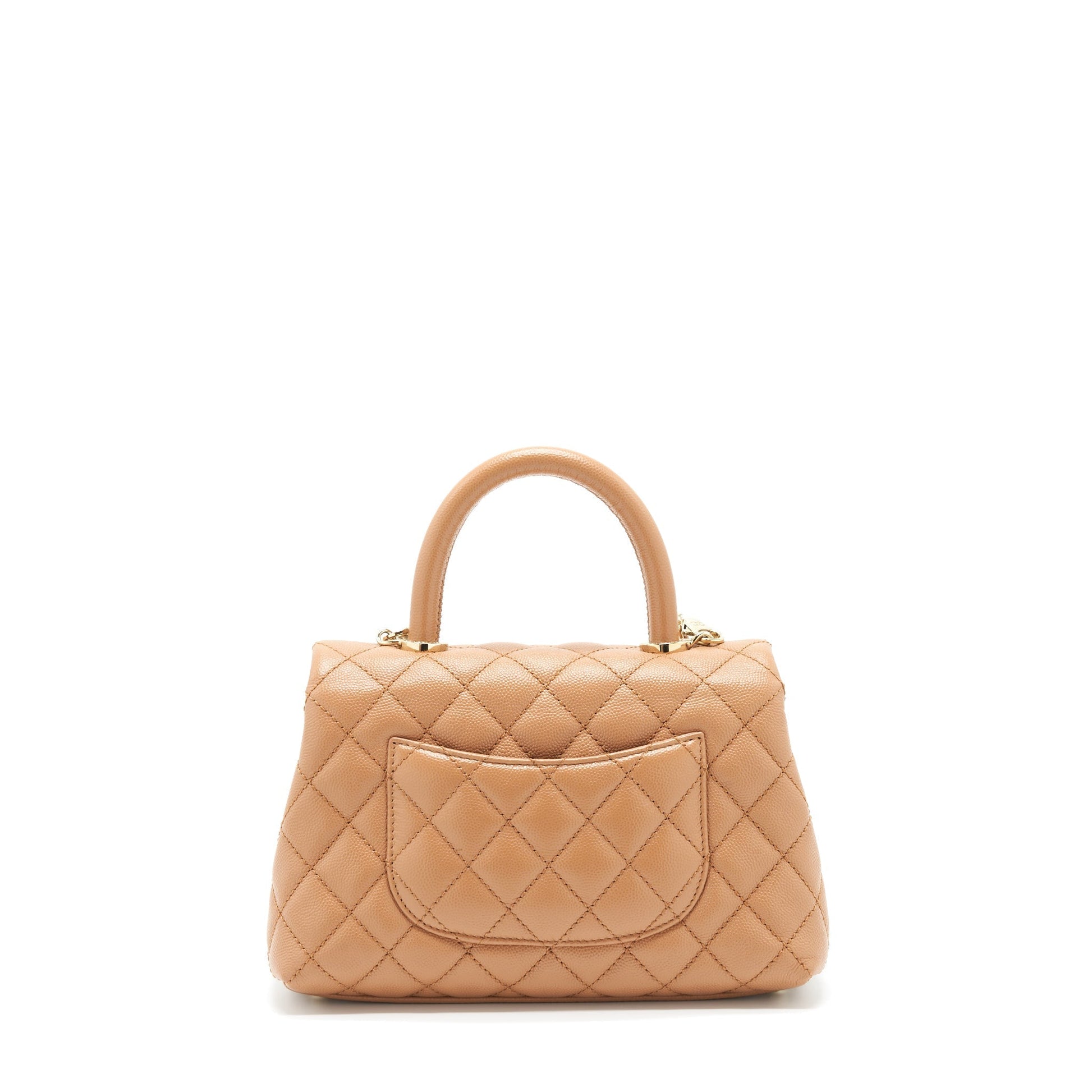 Chanel 21P Coco Handle Caviar NB356 Caramel Small Handbag