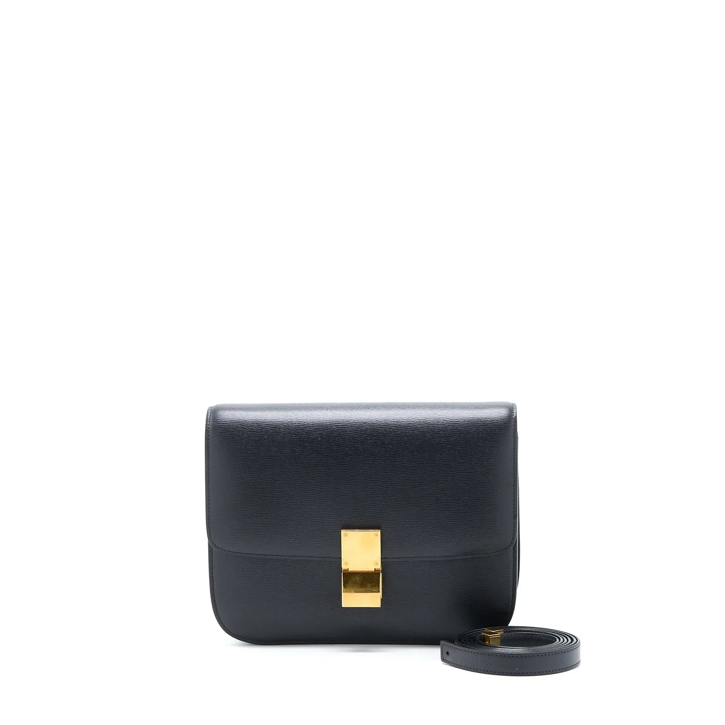 Celine Classic Box Calfskin Liege Anthracite Handbag Medium Travel Bag