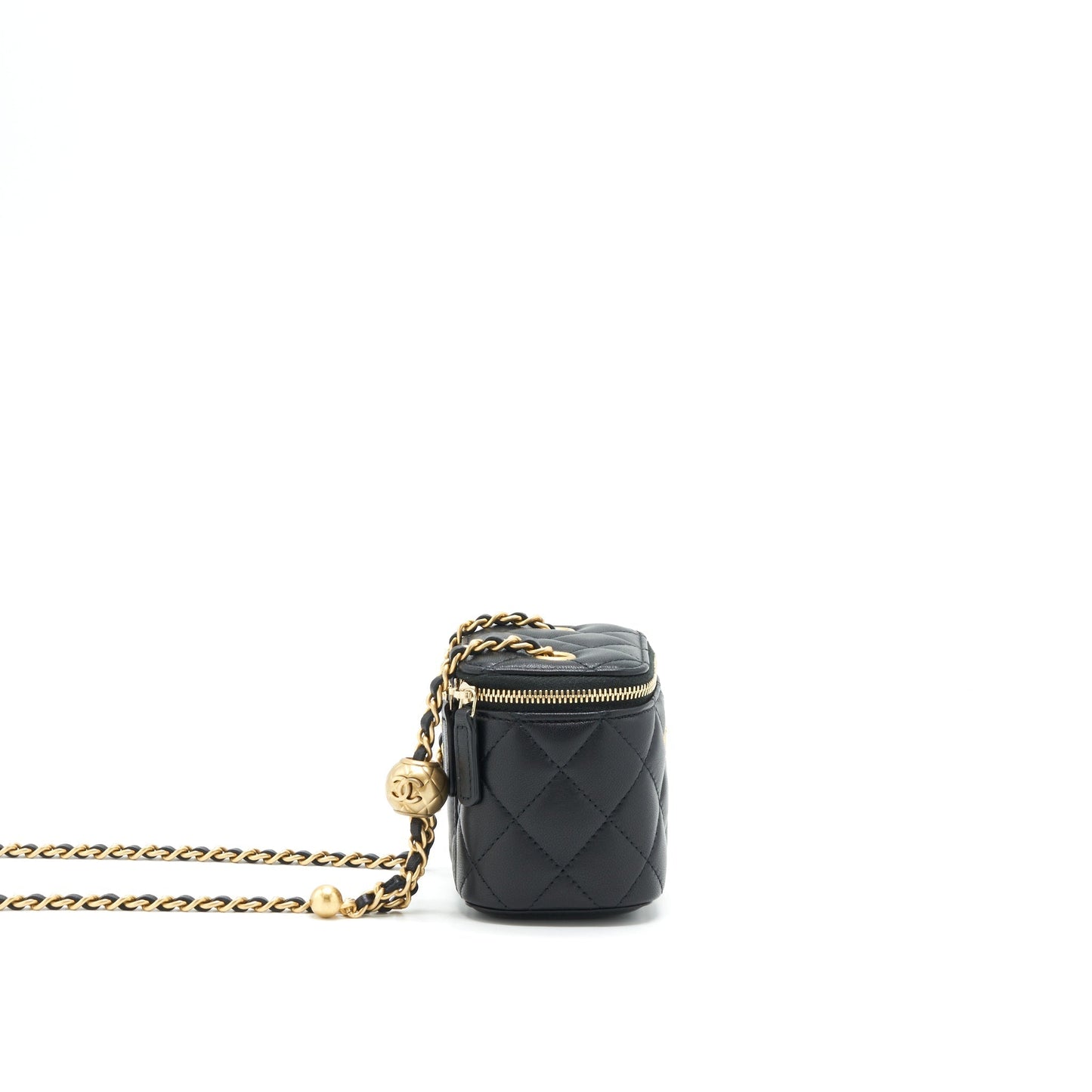 Chanel Pearl Crush Vanity Lambskin GHW Black Mini Bag