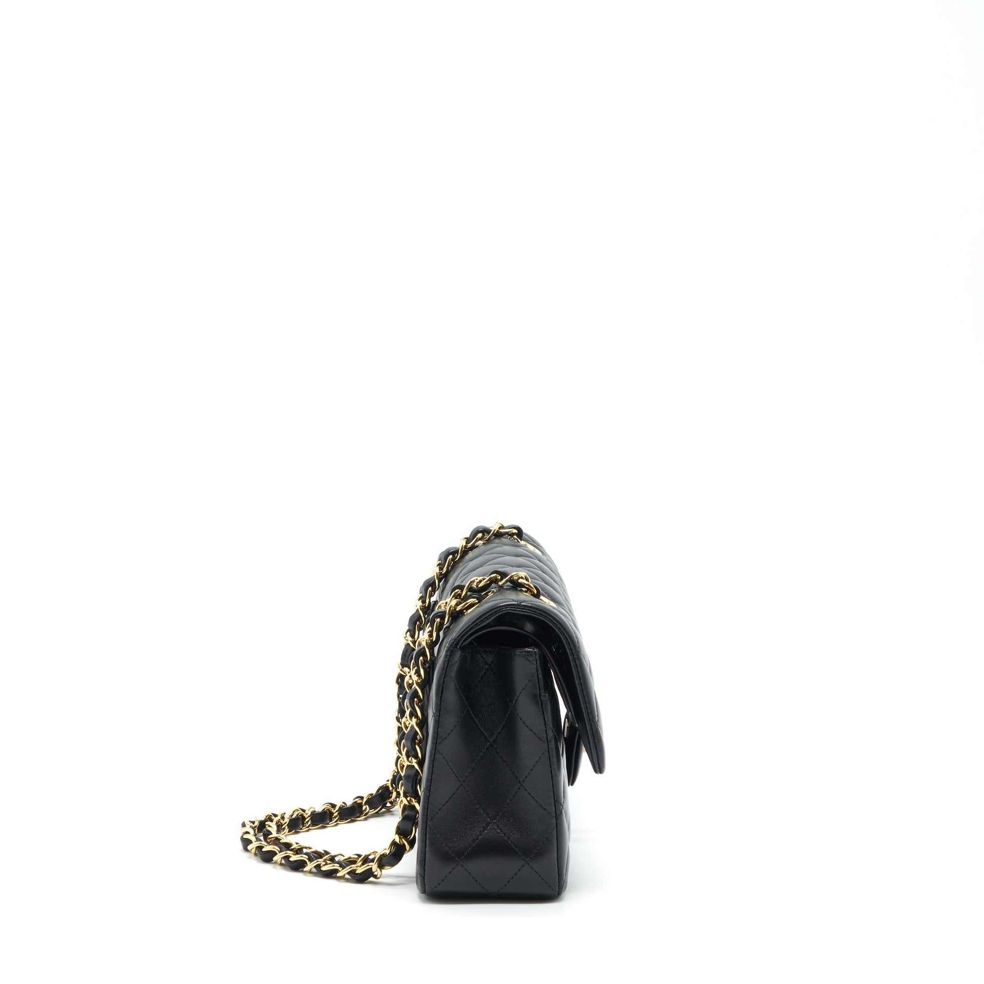 Chanel Classic Double Flap Lambskin GHW Black Small Shoulder Bag