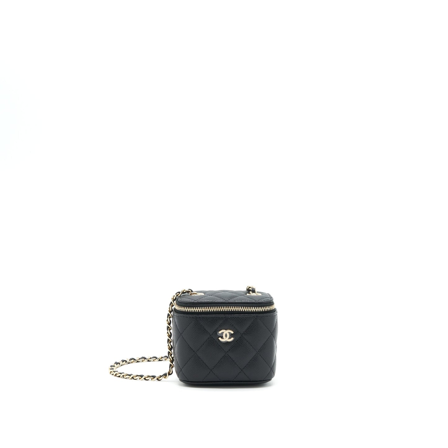 Chanel Vanity Caviar LGHW Black Mini Bag Black Lghw