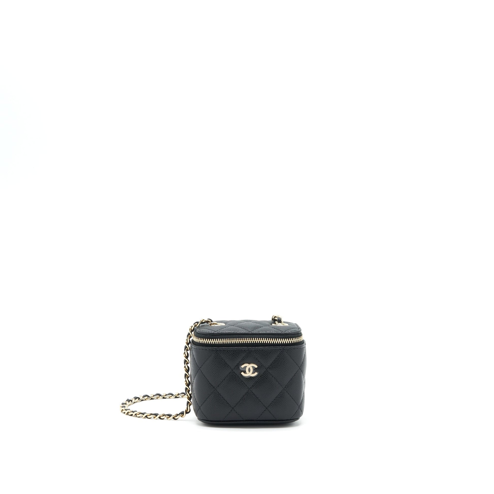 Chanel Vanity Caviar LGHW Black Mini Bag Black Lghw