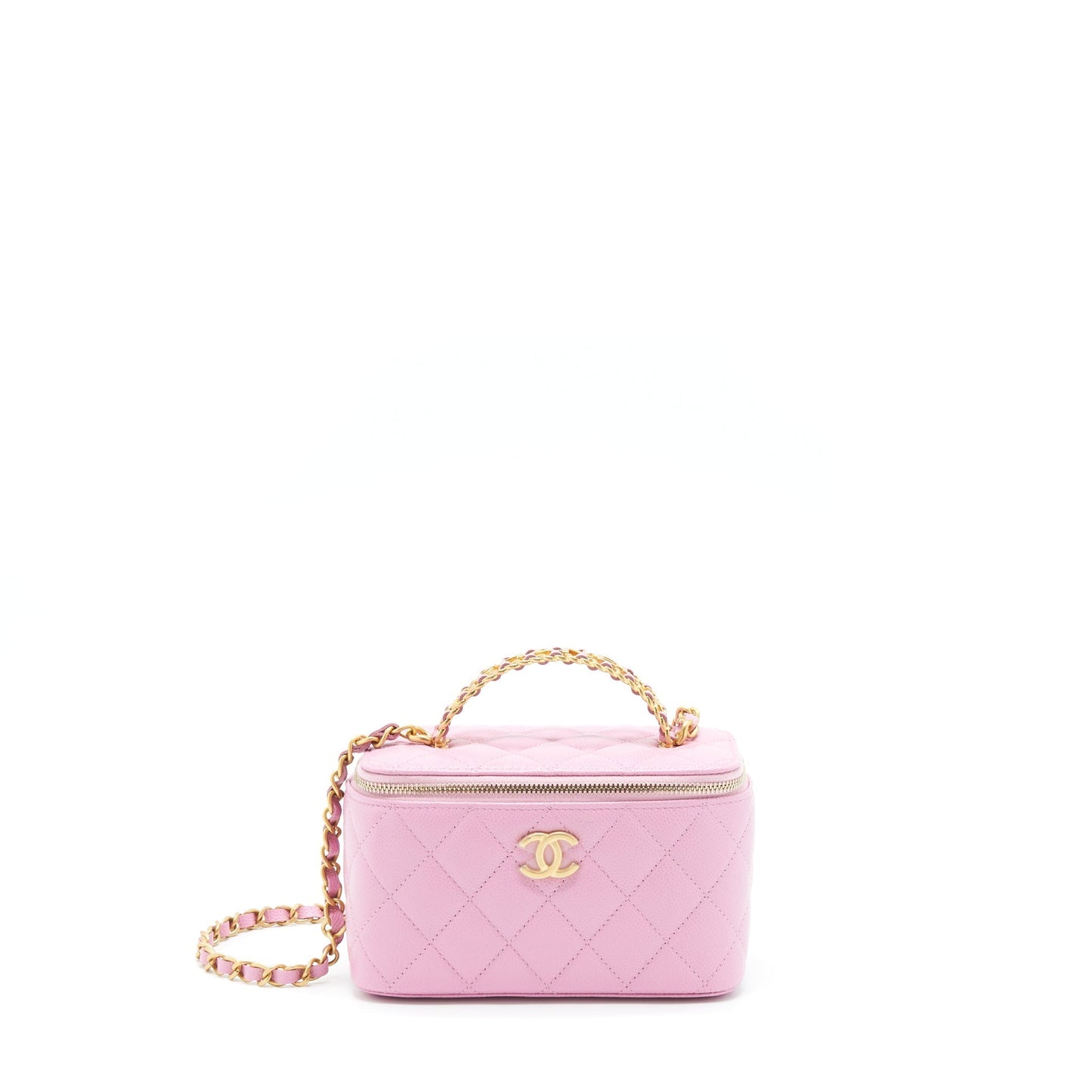 Chanel 22S Letter Top Handle Long Vanity Pink Handbag