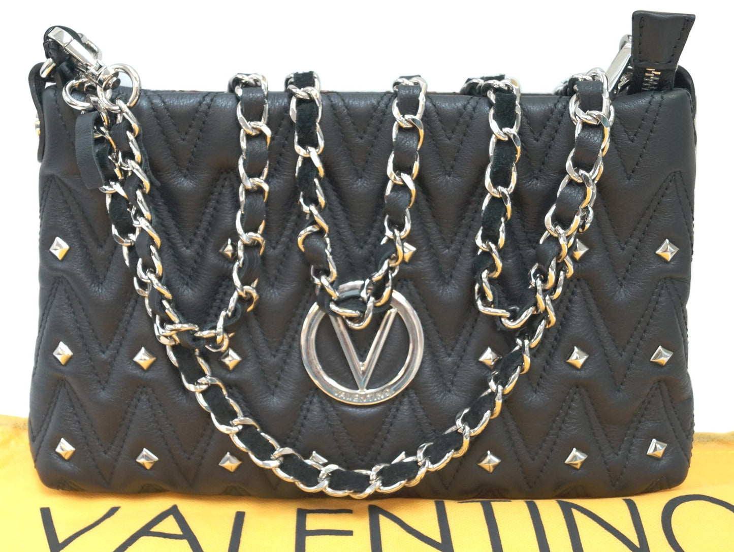 Valentino By Mario Vanille Studs Shoulder Bag Leather