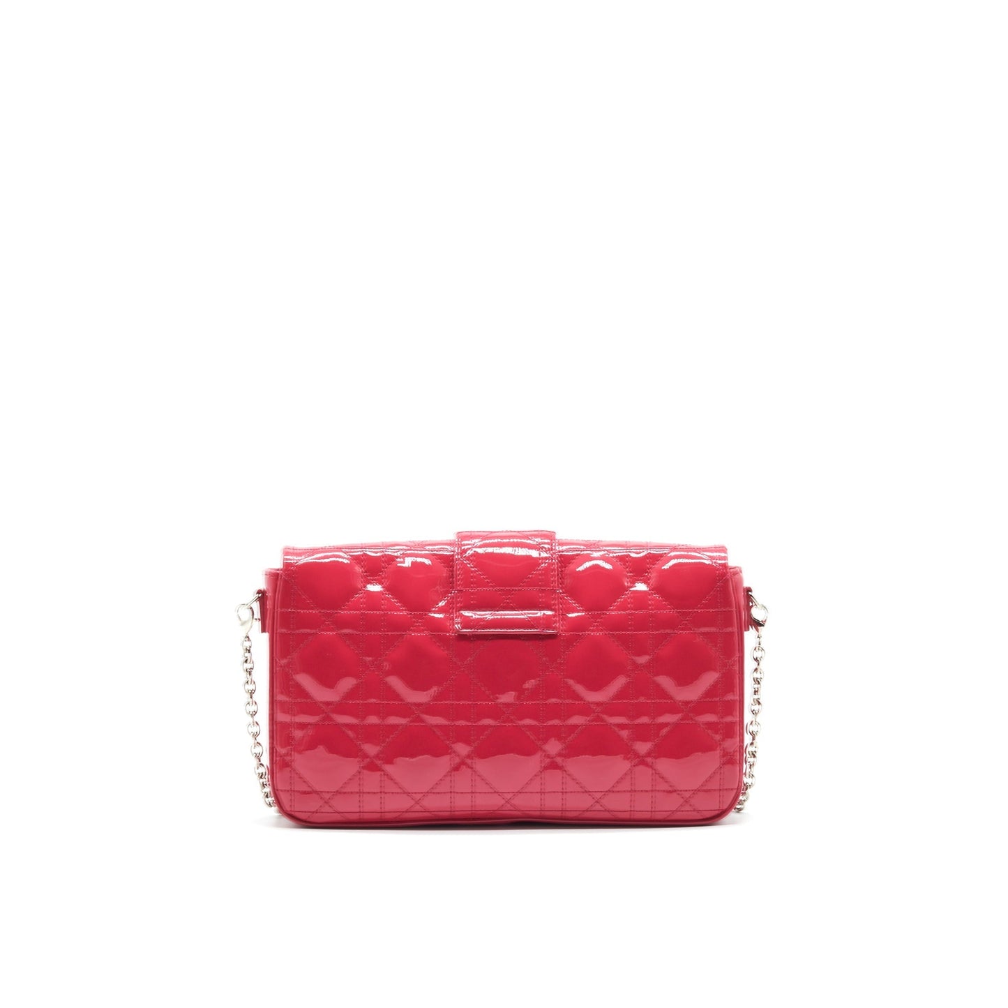 Dior Christian New Lock Pouch Purse Cannage Patent Leather Travel Bag