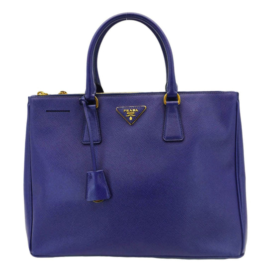 Prada Galleria Double Lux Tote Bag Leather Saffiano Blue