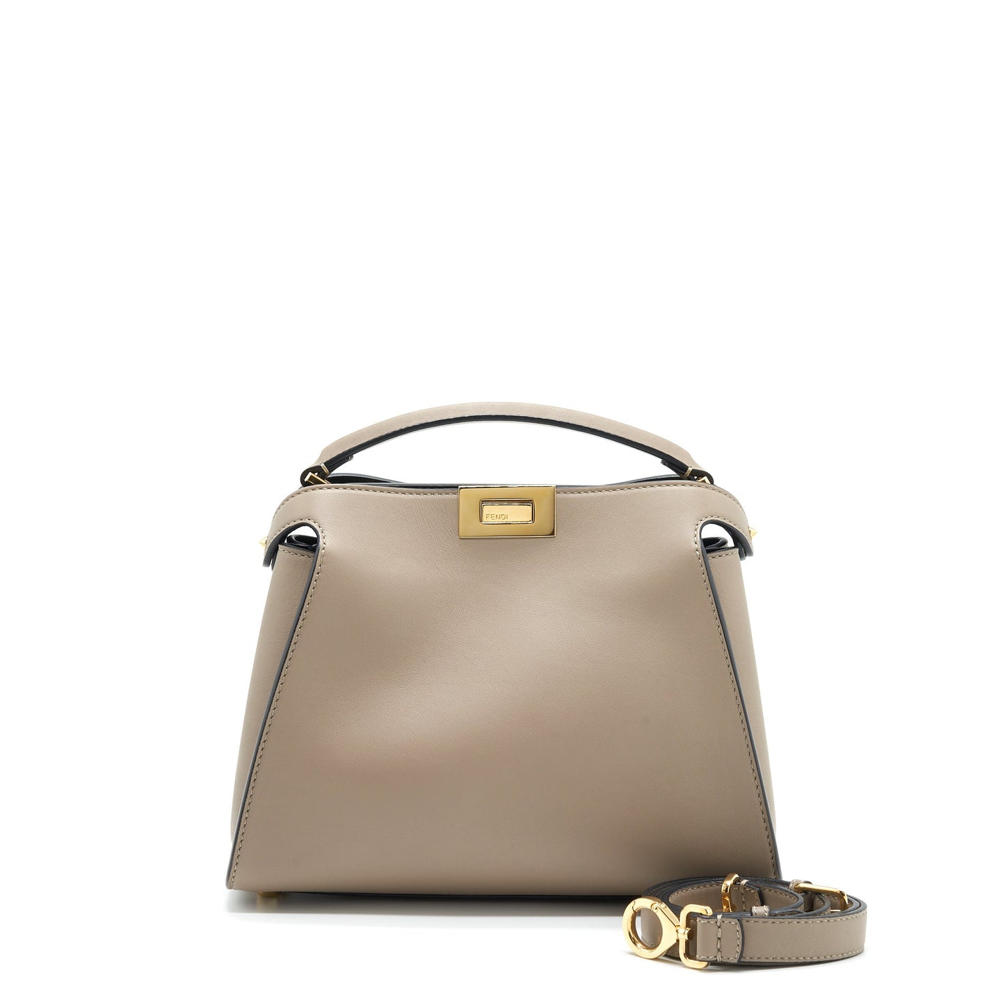 Fendi Peekaboo Purse Light Grey Gray Travel Bag