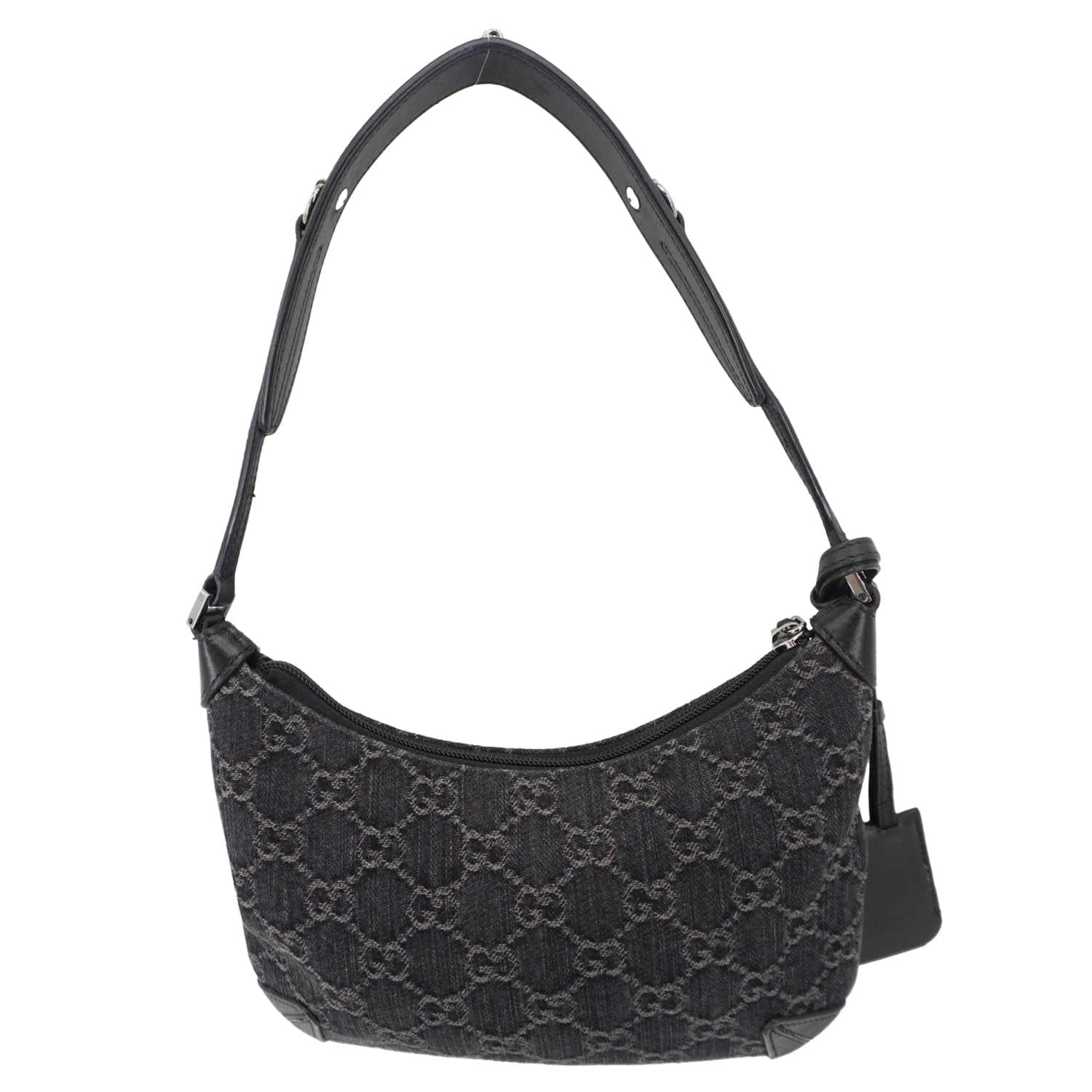 Gucci Horsebit Slim Small Hobo Shoulder Bag Denim Monogram