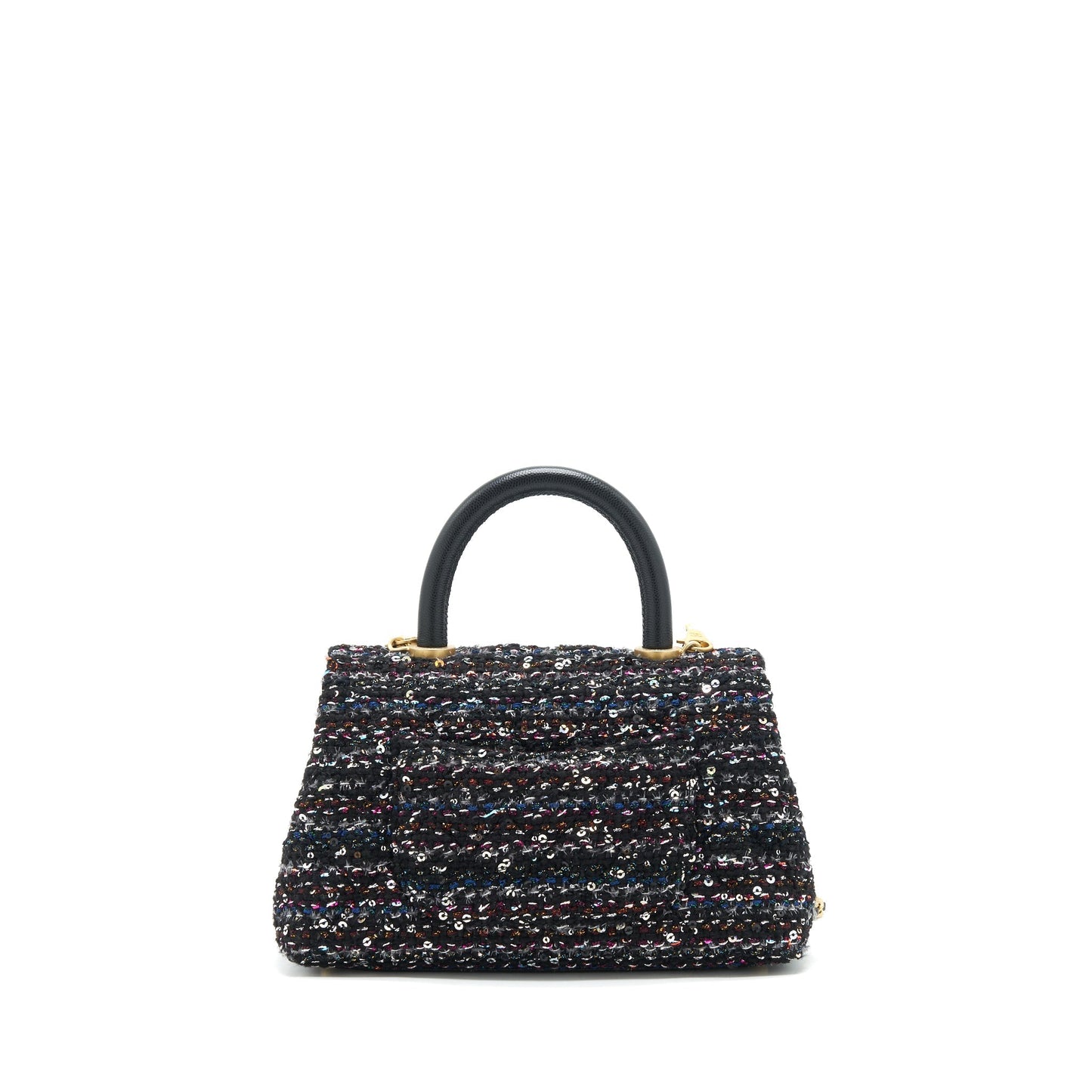Chanel tweed coco handle 24cm GHW Black Small Handbag