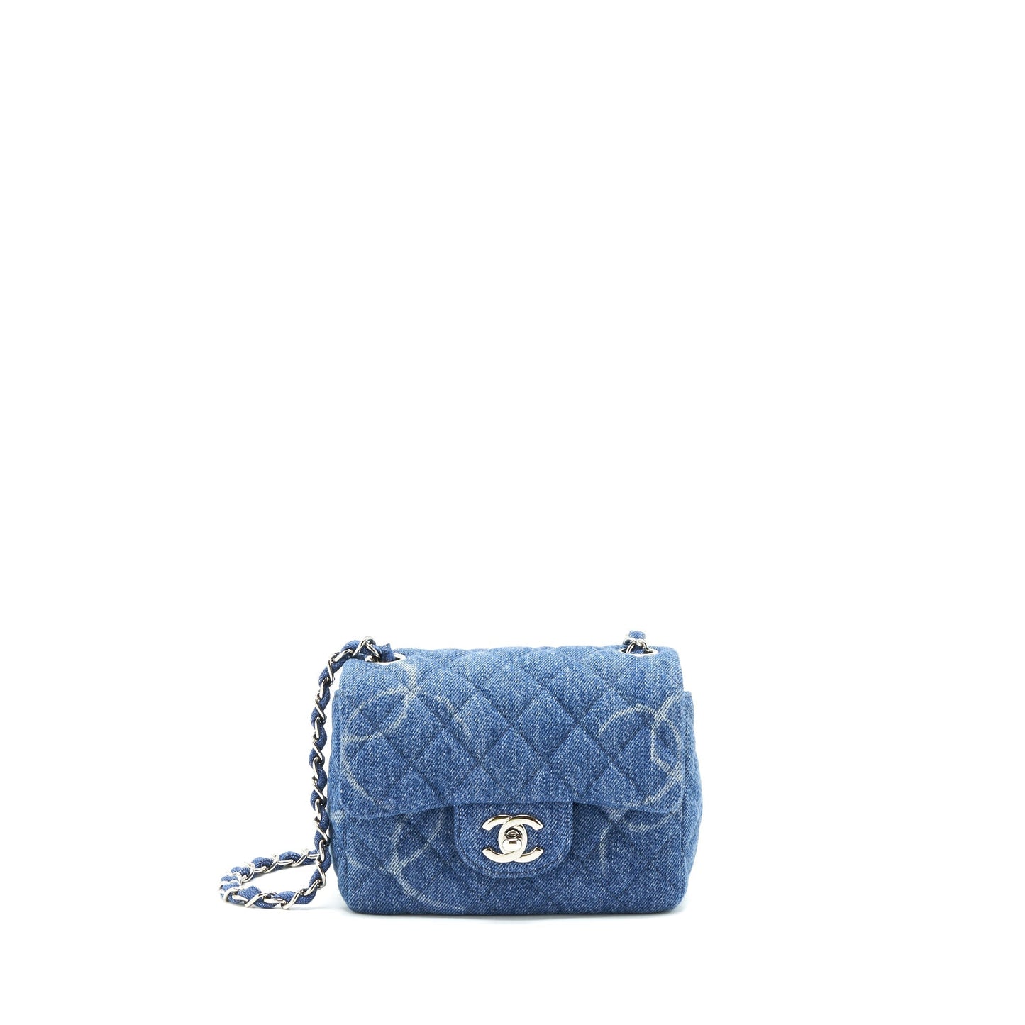 Chanel Denim Square Flap SHW Shoulder Bag