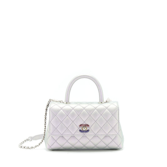 Chanel 21k coco handle 24cm Lilac rainbow Small Handbag