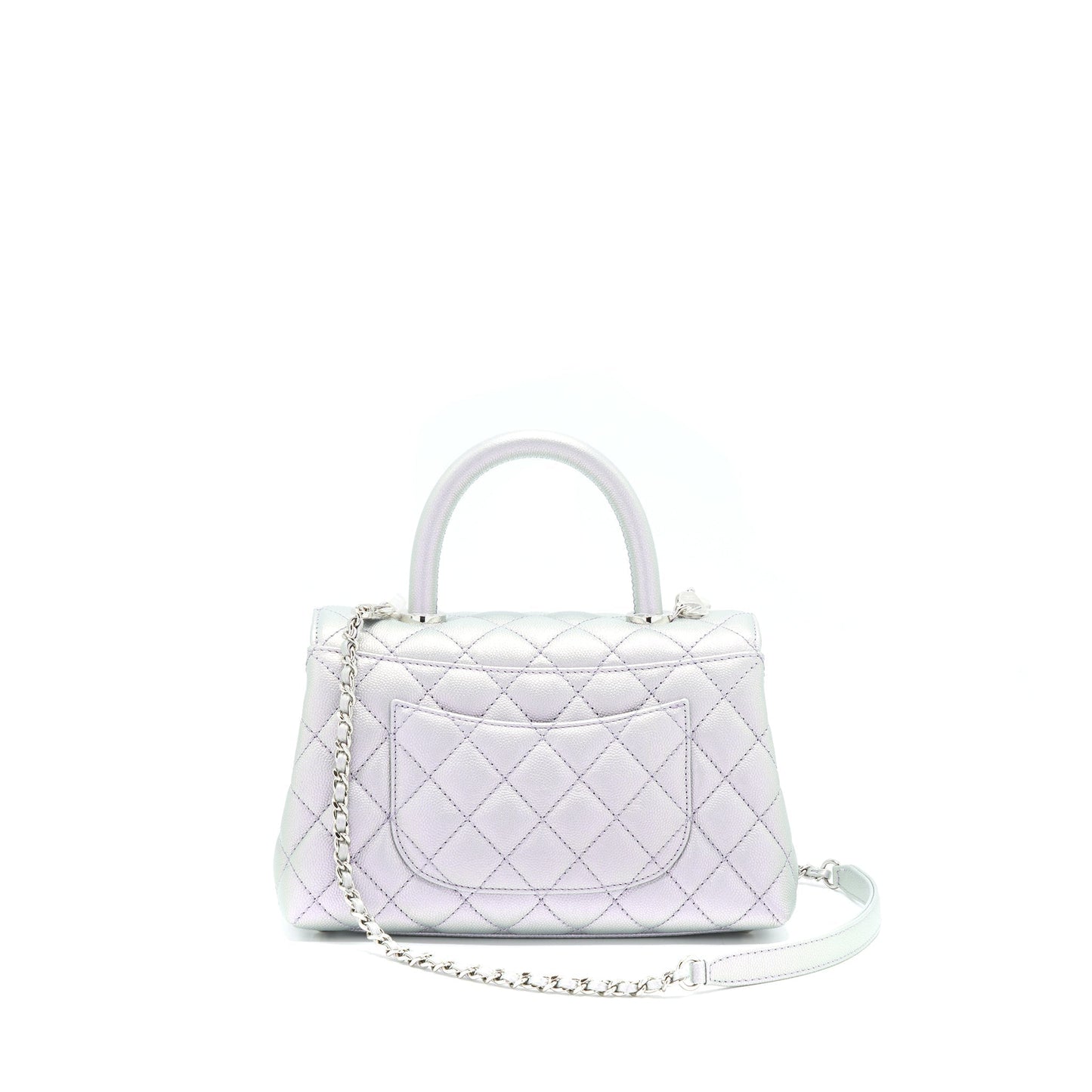 Chanel 21K Coco Handle 24cm Caviar Iridescent Small Handbag