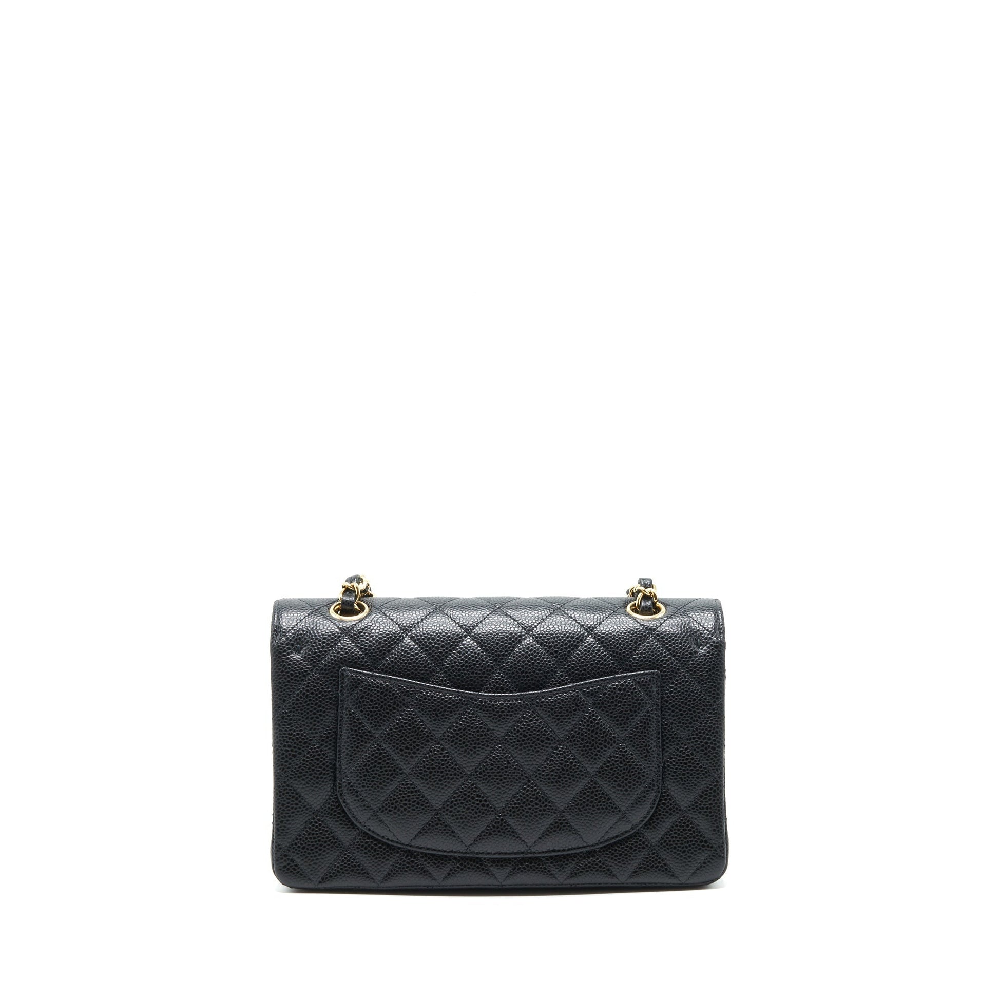 Chanel 22c caviar classic double flap GHW Black Small Shoulder Bag