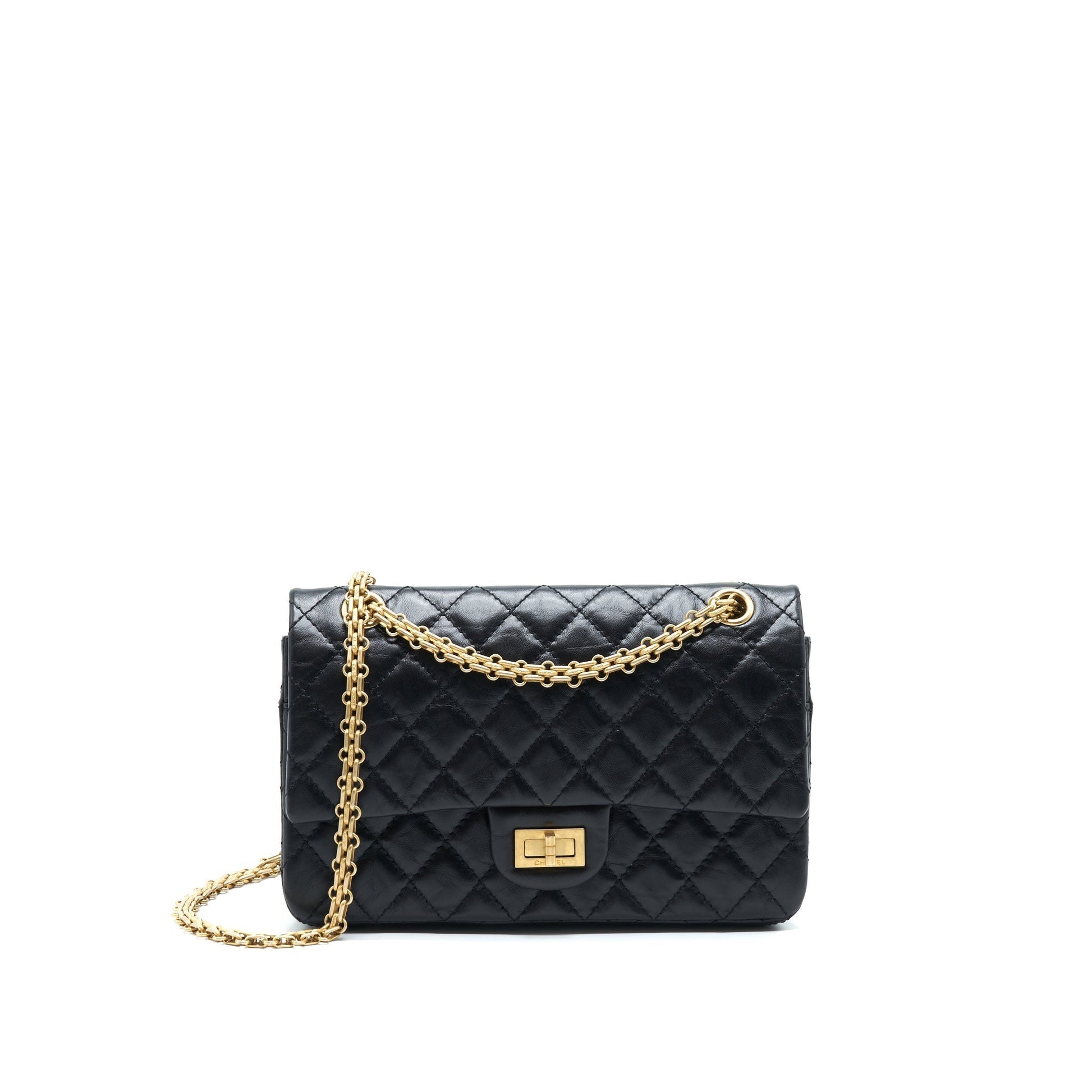 Chanel Reissue 2.55 Flap Brushed GHW Black Small Shoulder Bag