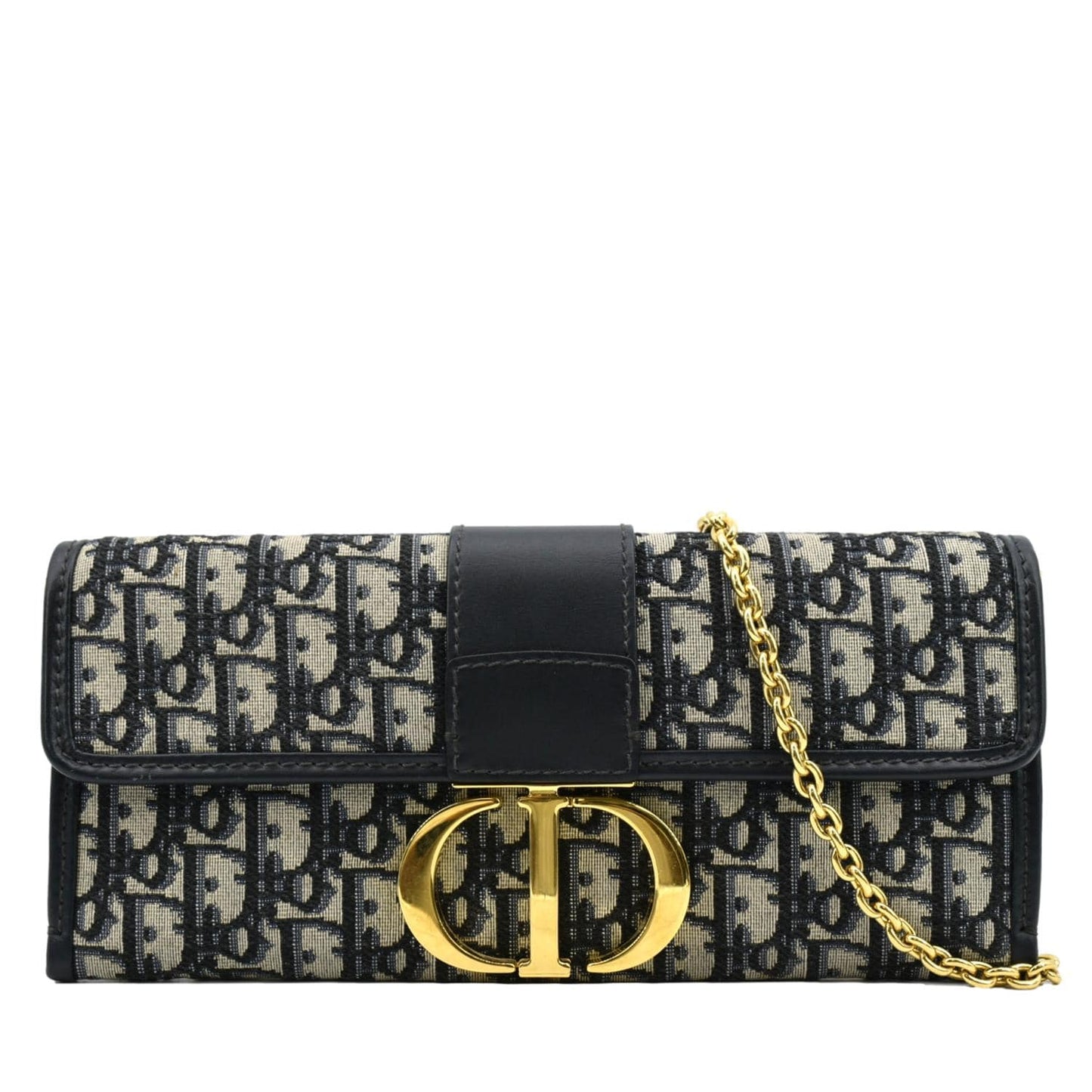 Dior Montaigne Oblique Jacquard Crossbody Clutch Handbag Blue Crossbody Bag