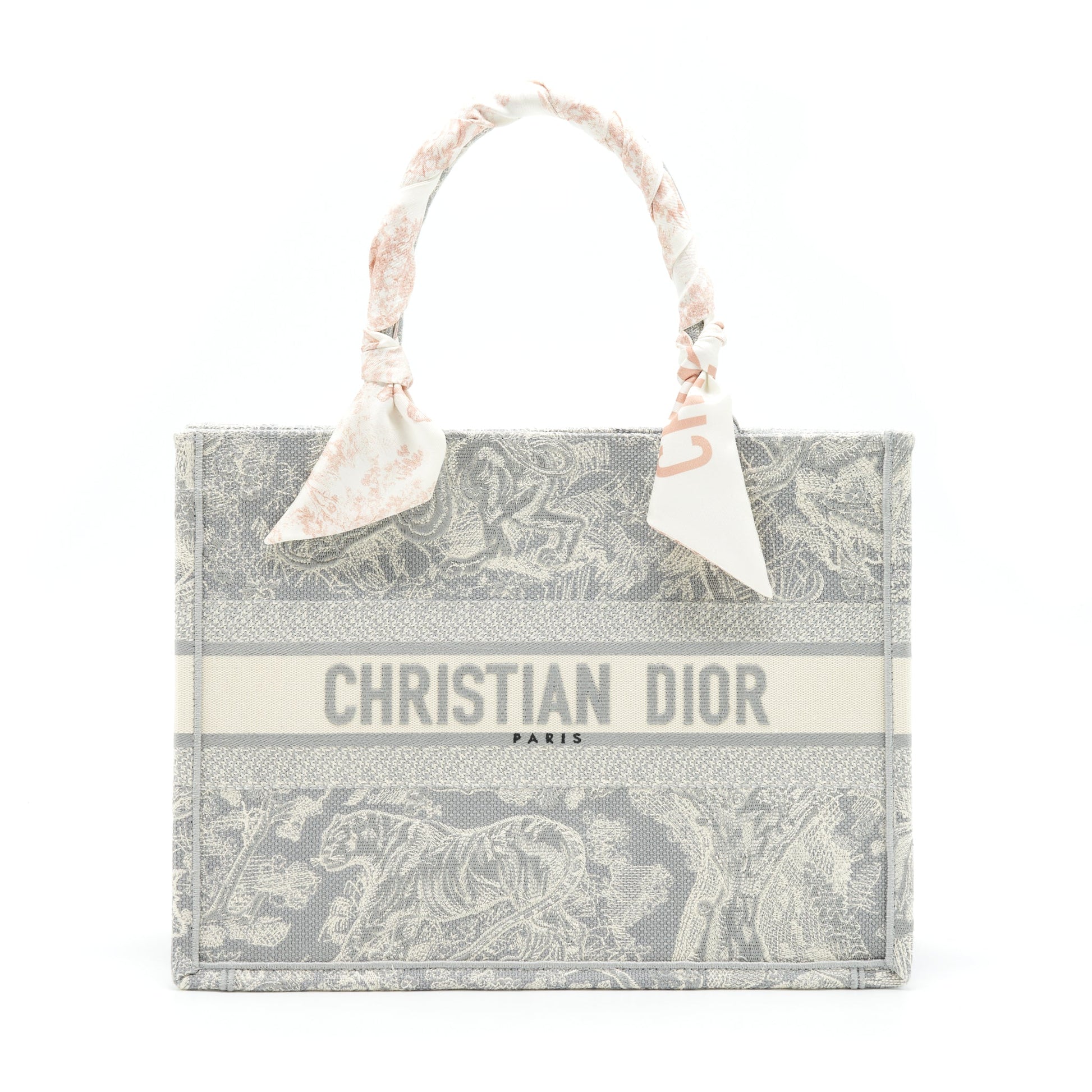 Dior (Old ) Book Tote Grey Toile De Small Medium Tote Bag