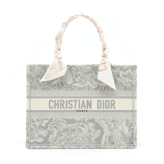 Dior (Old ) Book Tote Grey Toile De Small Medium Tote Bag