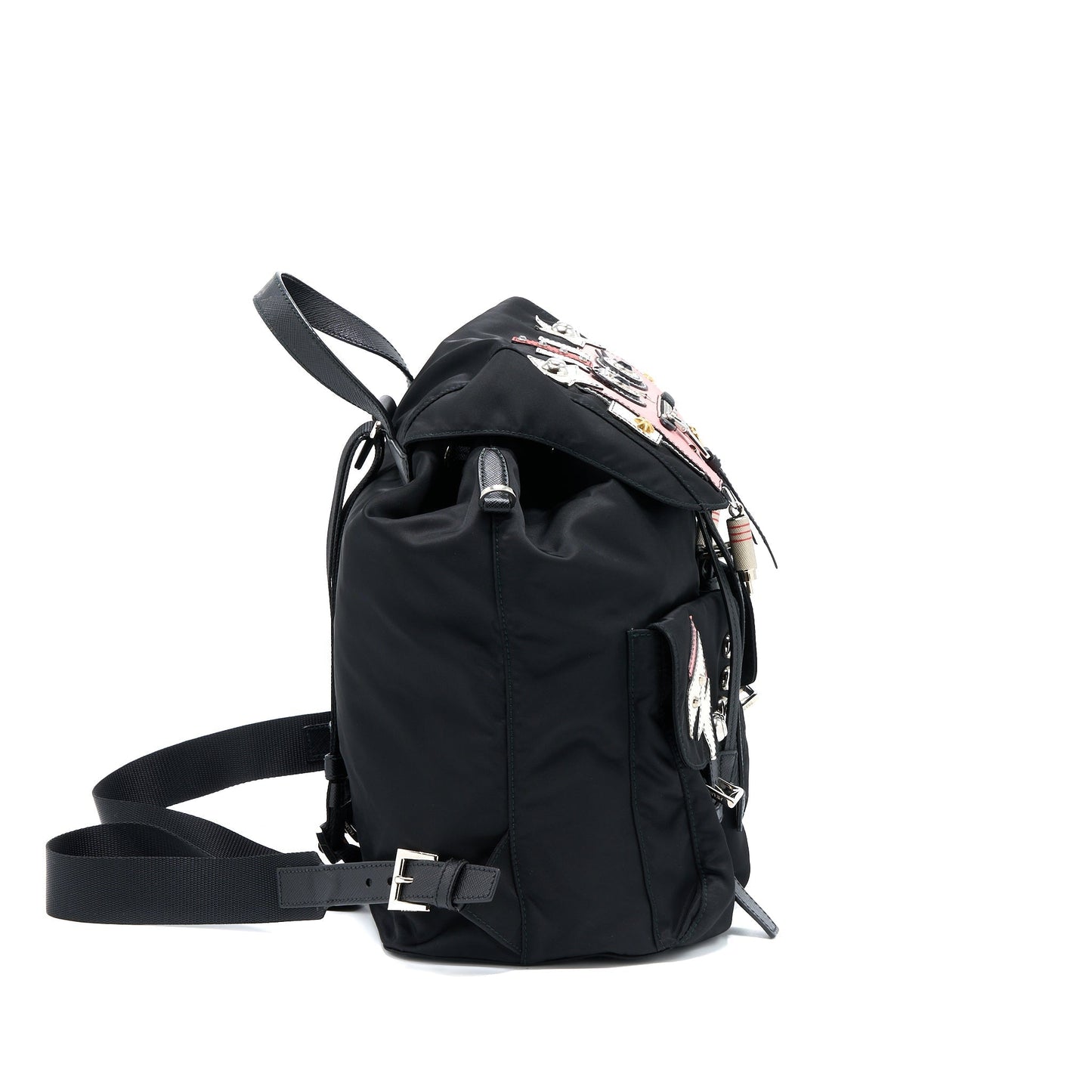 Prada Backpack Multicoloured Handbag Nylon Black