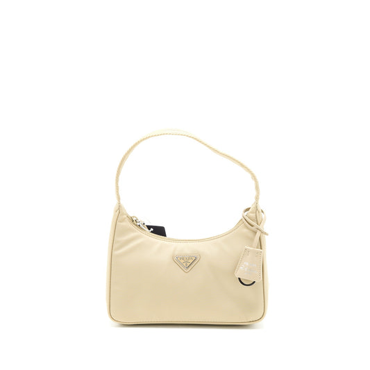 Prada Re Edition Purse Re Desert Handbag Nylon Beige Travel Bag