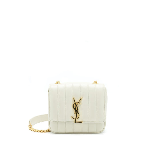 YSL Saint Laurent Saint Laurent Vicky Purse Light Travel Bag Beige Chain