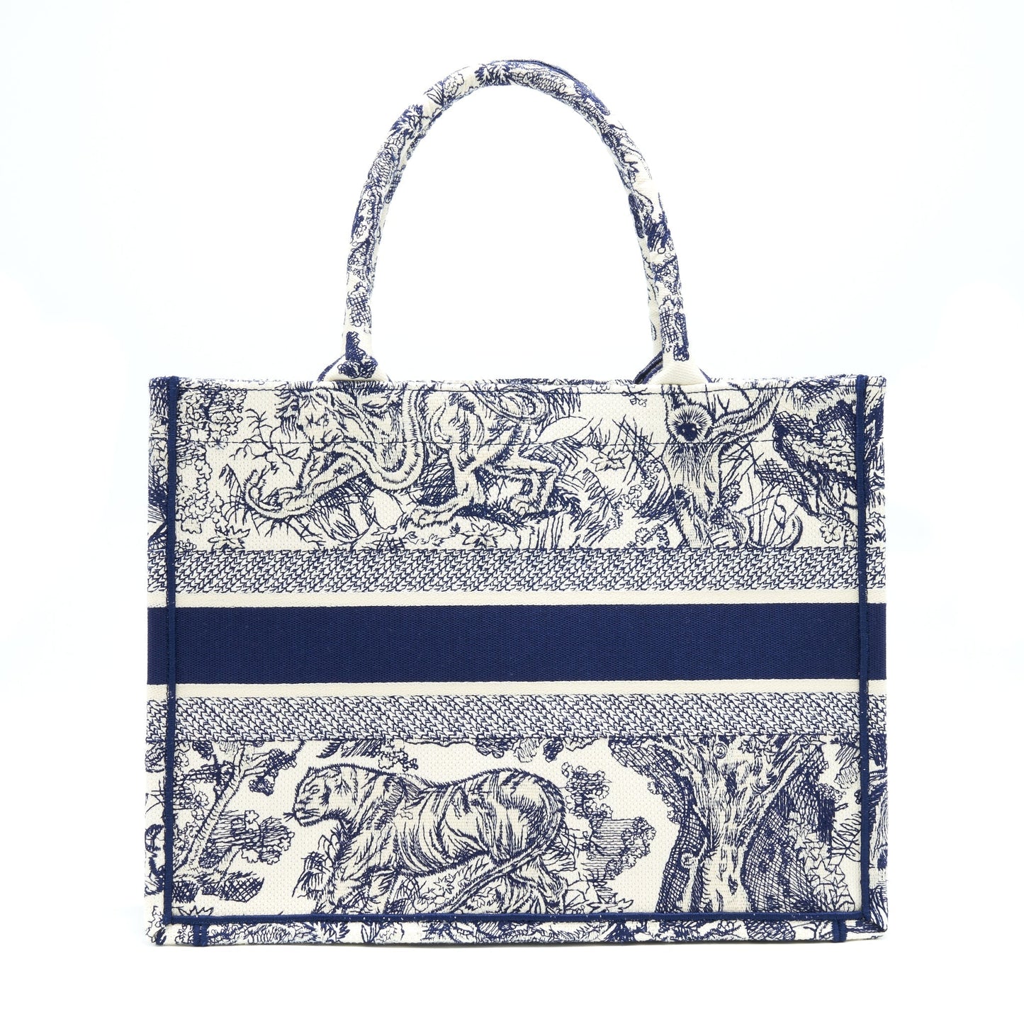 Dior Book Tote Toile De Jouy Navy Handbag Small Tote Bag