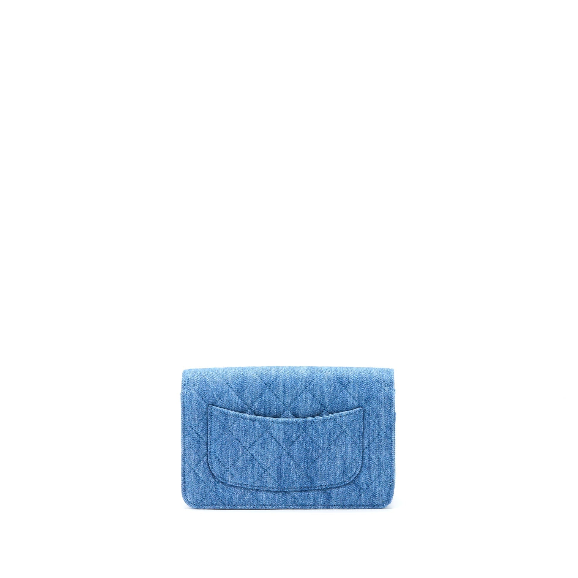 Chanel Pearl Crush On Denim GHW Microchip Wallet Case