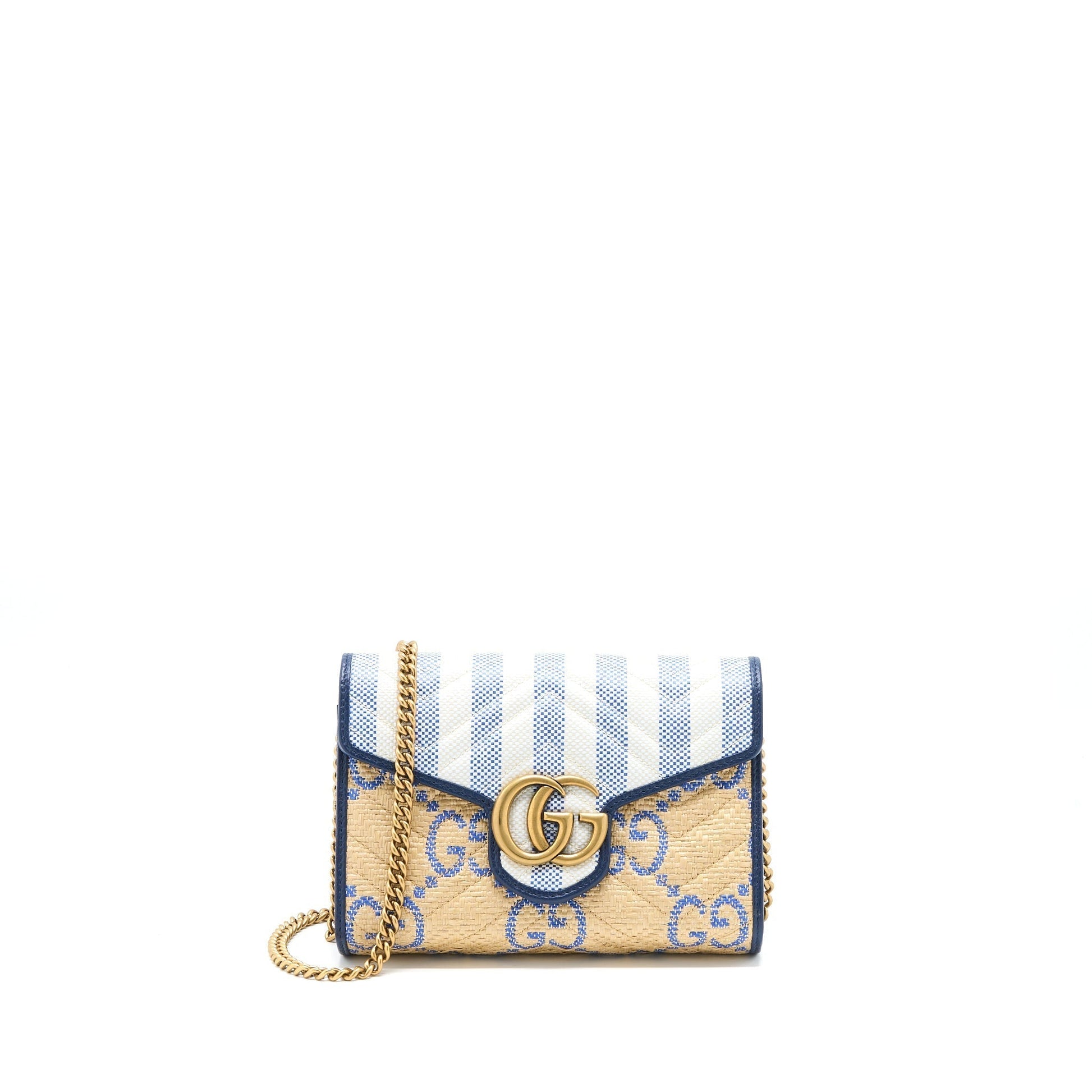Gucci Marmont Flap Bag Multicolour Brushed Raffia Matelasse Travel Bag