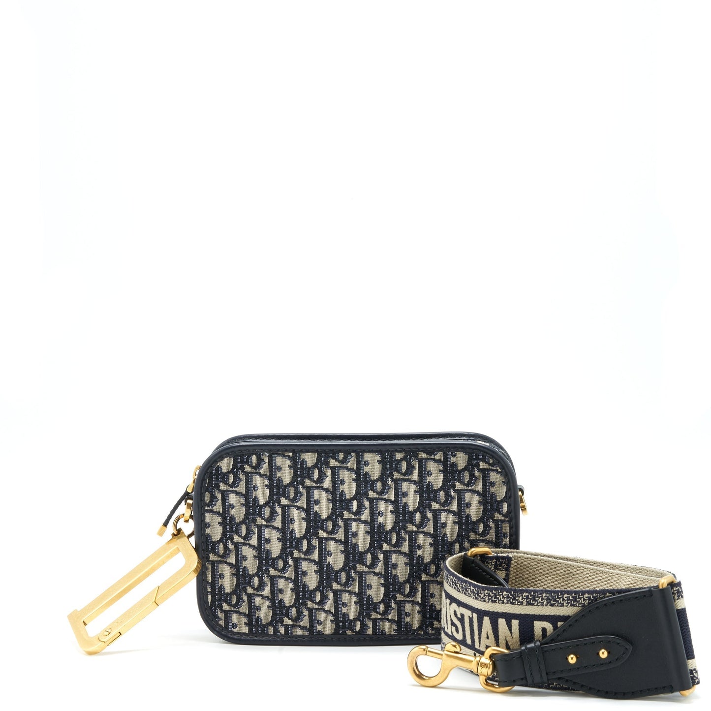 Dior Oblique quake Clutch With Extra Purse Strap Woven Logo Clutch Bag