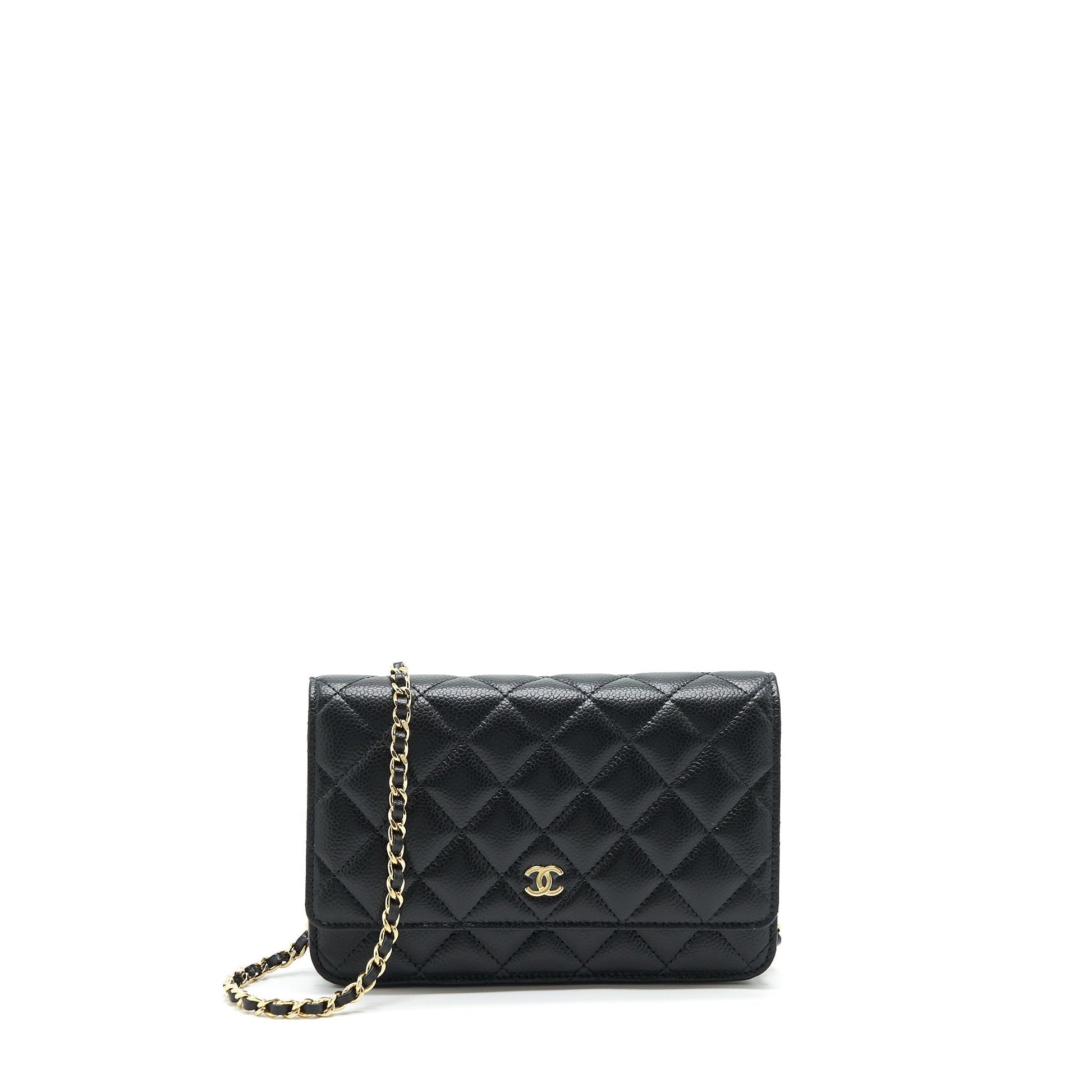 Chanel Class On Caviar GHW Microchip Black Wallet Case