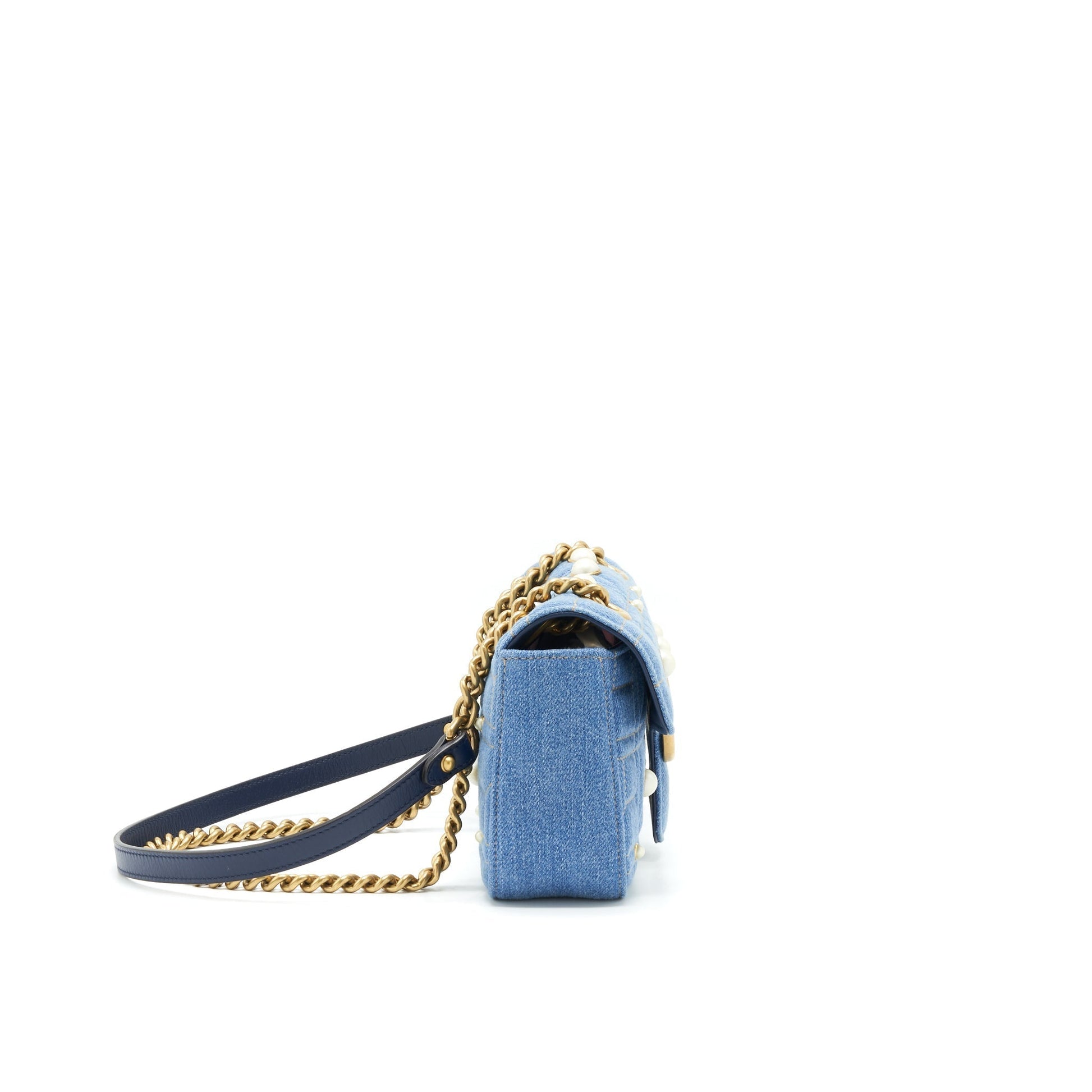Gucci Marmont Bag With Pearl Denim Mini Travel Bag