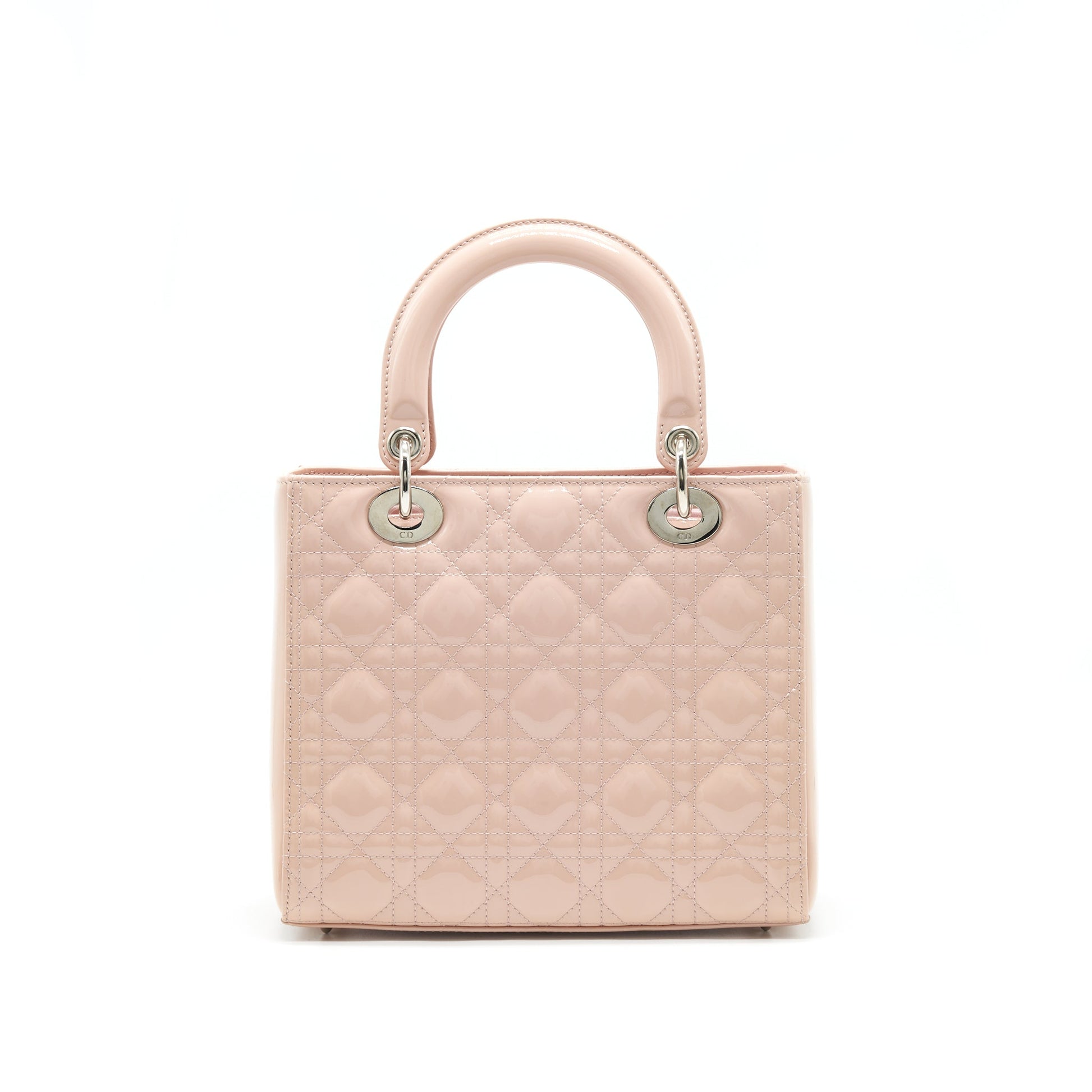 Dior Lady Patent With Handbag Leather Pink Travel Bag