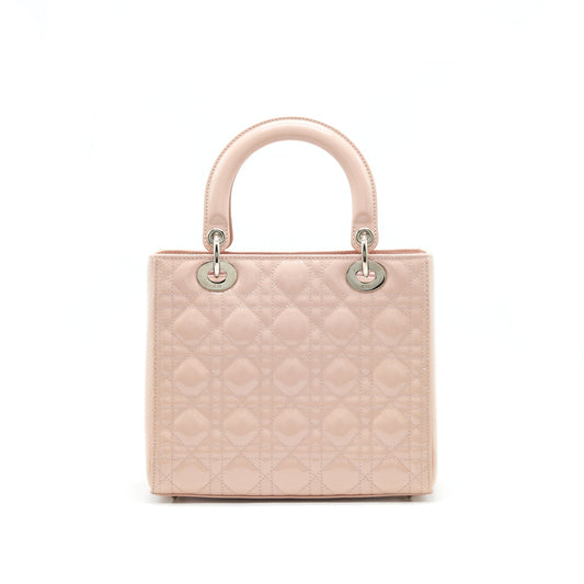 Dior Lady Patent With Handbag Leather Pink Travel Bag