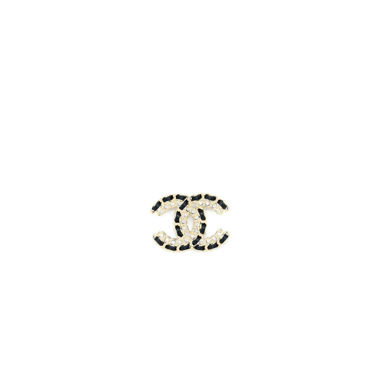 Chanel Crystal Brooch LGHW Leather Handbag
